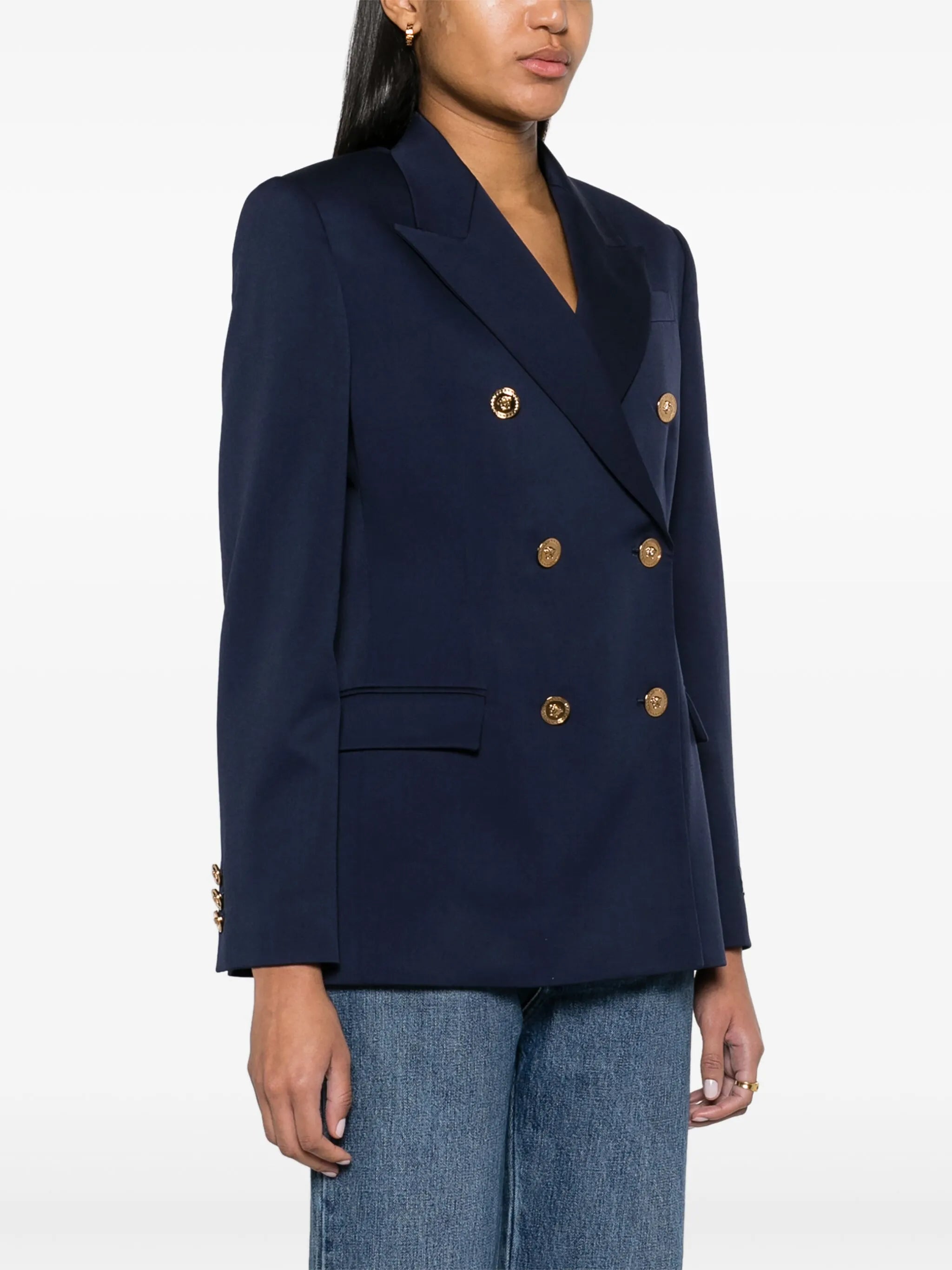 Medusa Head-buttons wool blazer