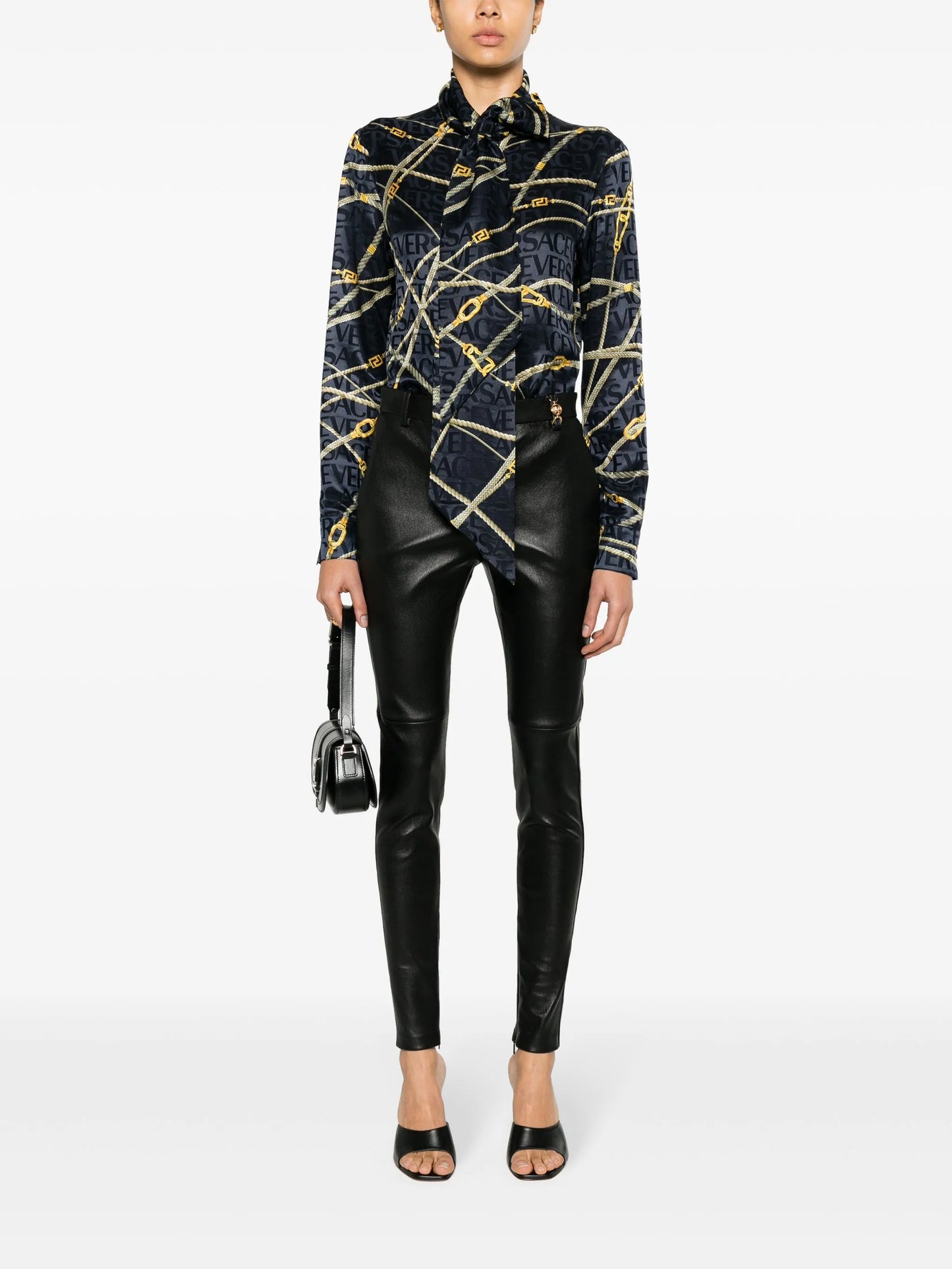 rope-print buttoned shirt
