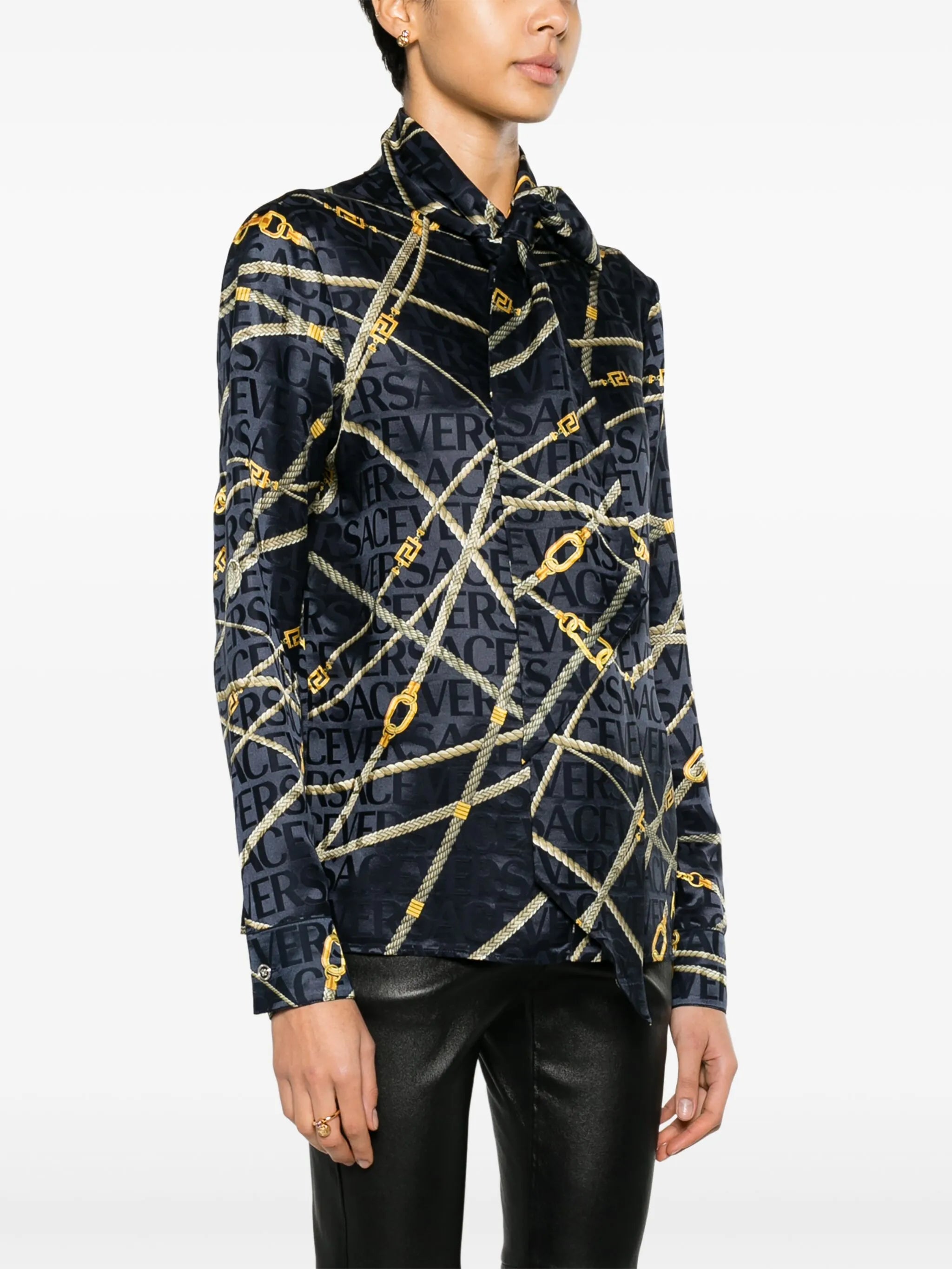 rope-print buttoned shirt