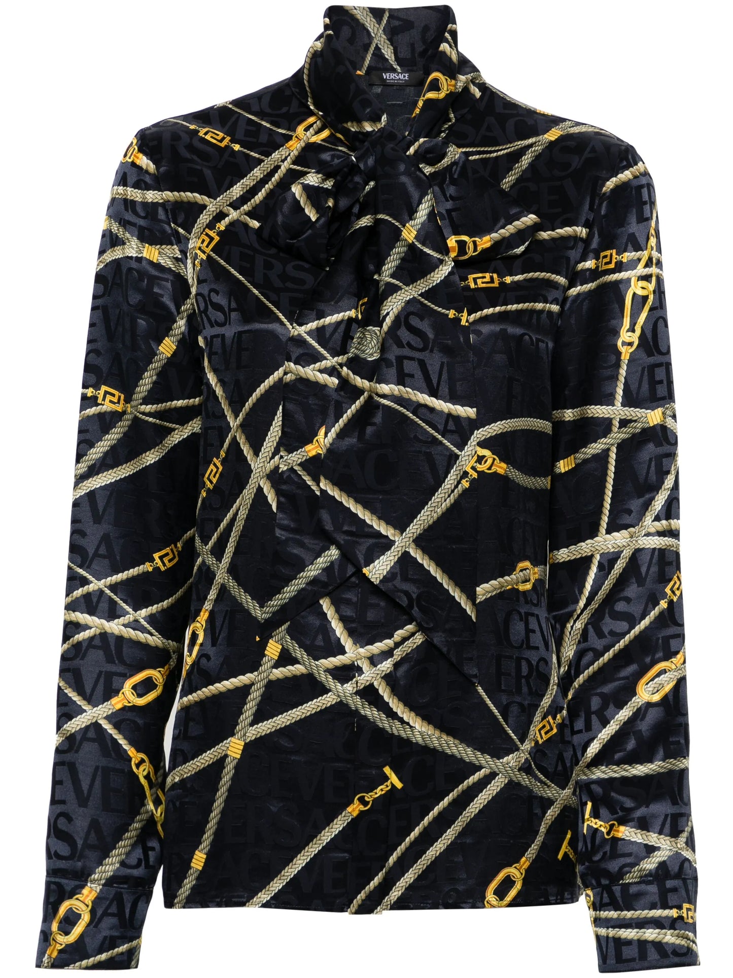 rope-print buttoned shirt