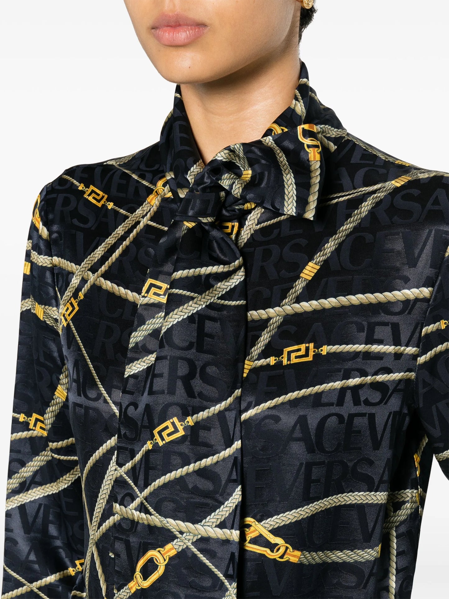 rope-print buttoned shirt