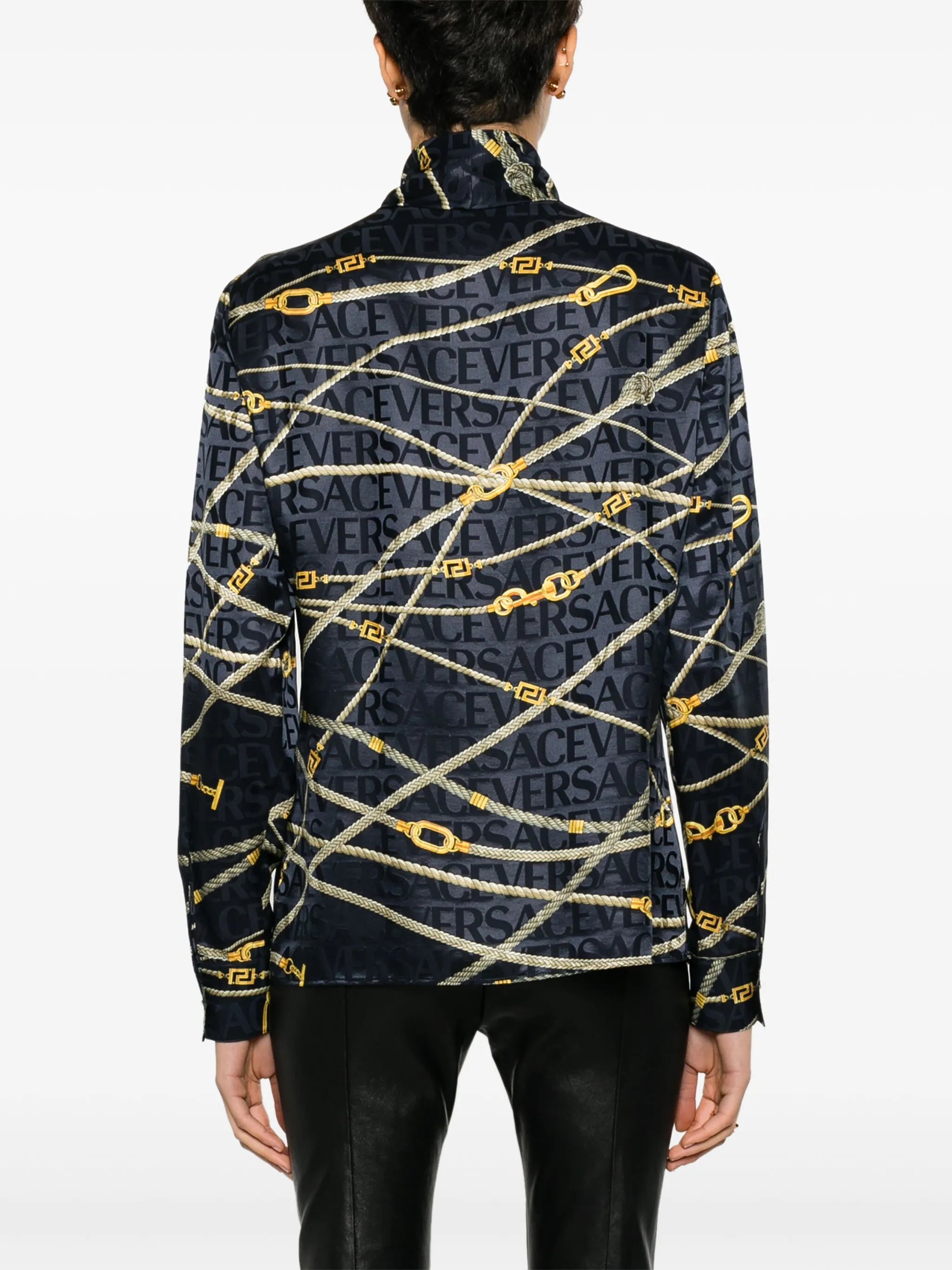 rope-print buttoned shirt