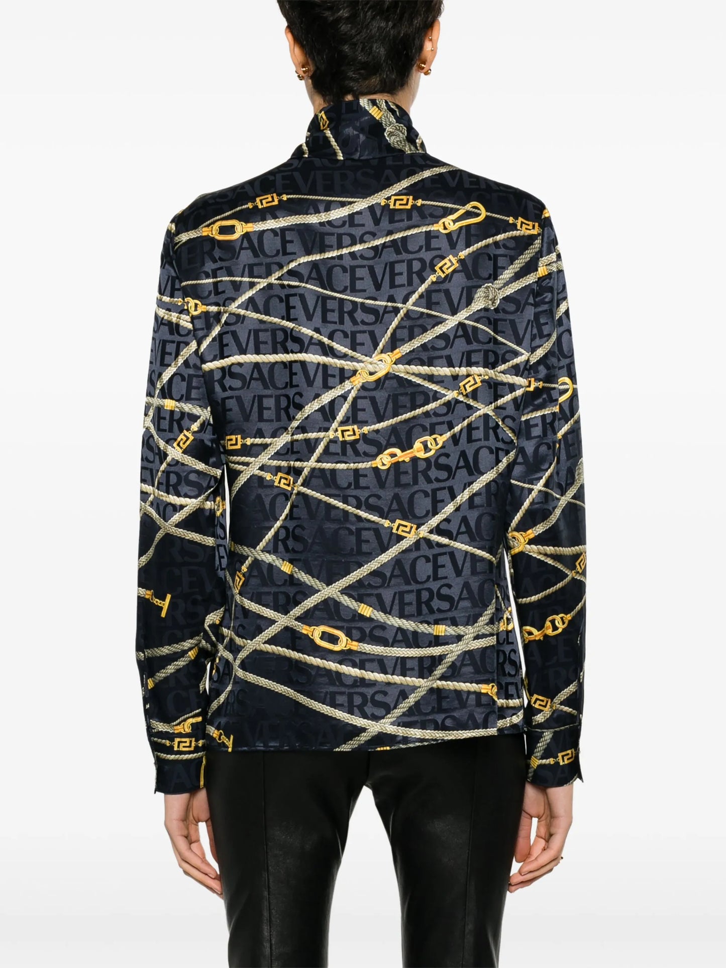 rope-print buttoned shirt