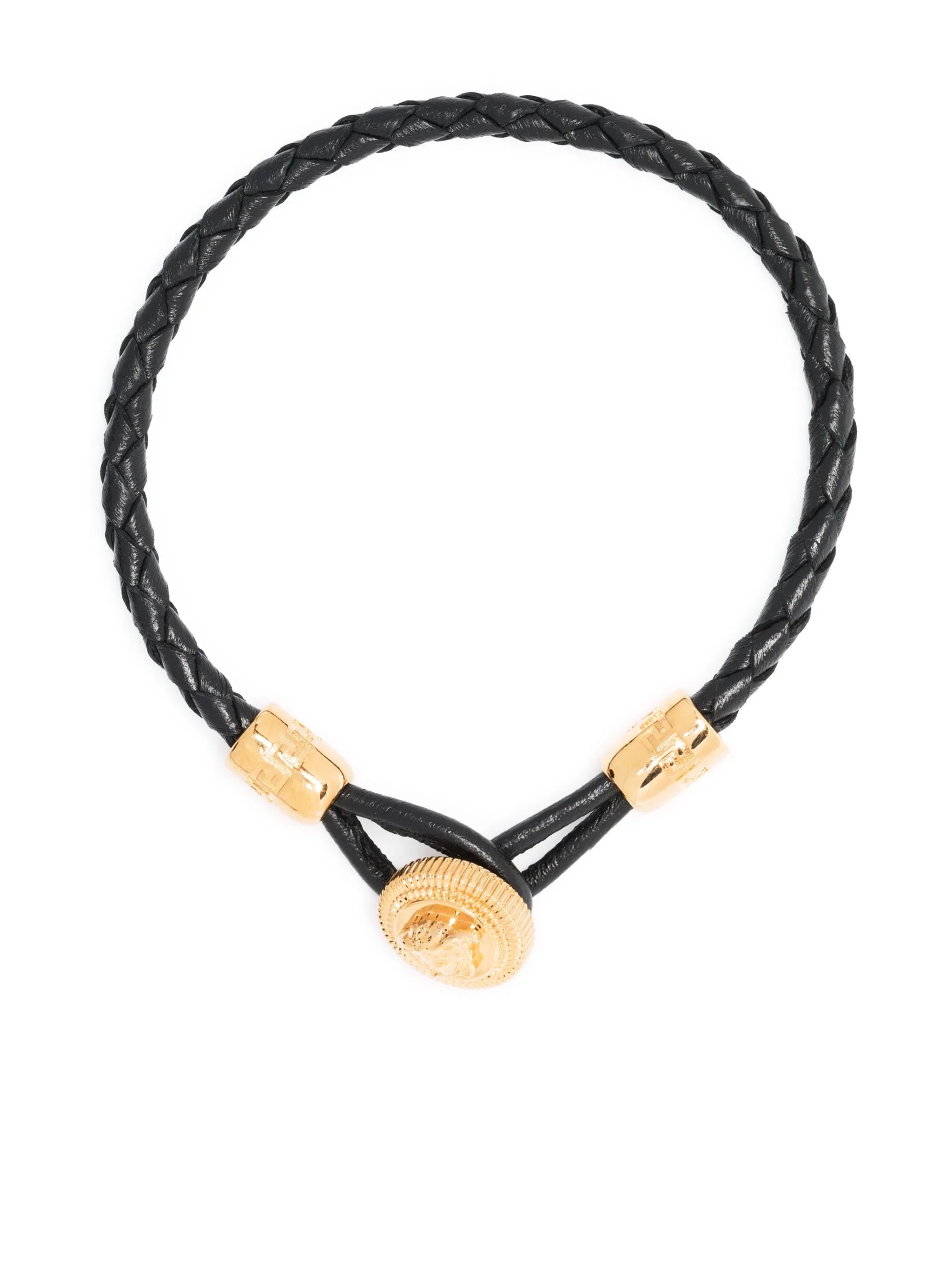 Medusa Biggie braided leather bracelet