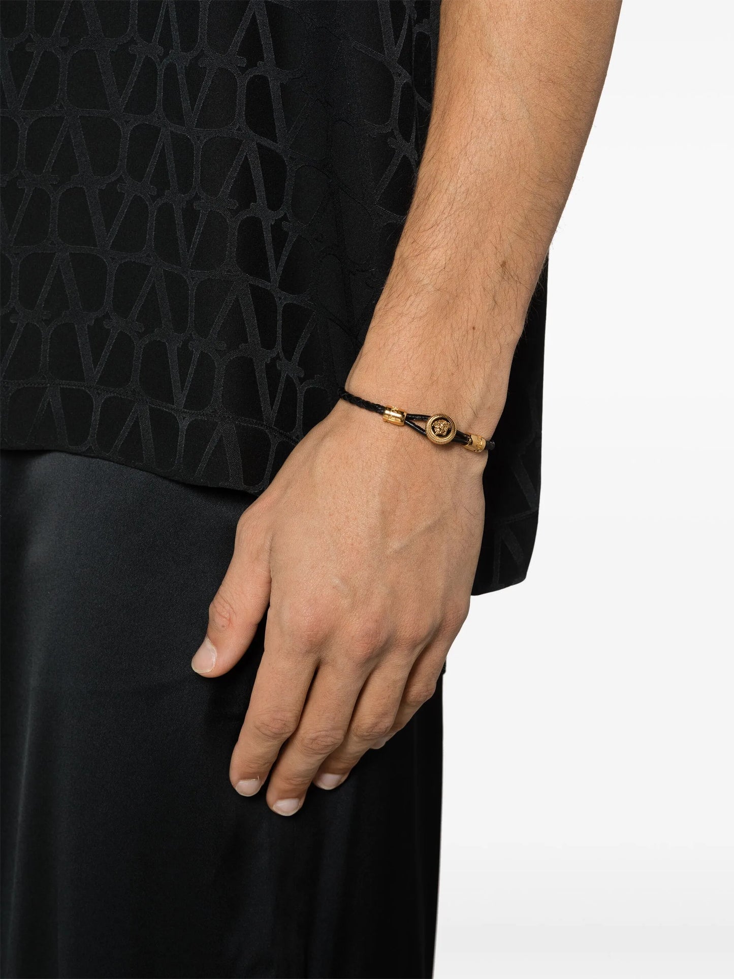 Medusa Biggie braided leather bracelet