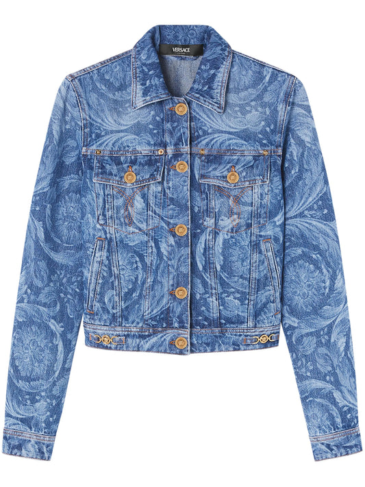 Barocco-print denim jacket