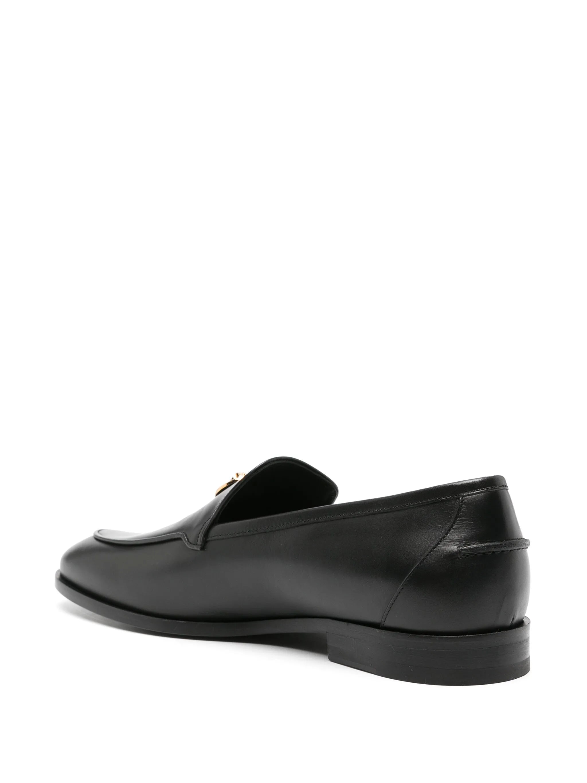 Medusa-plaque leather loafers