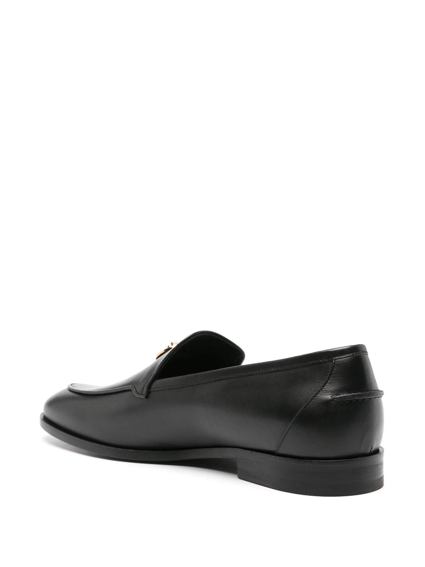 Medusa-plaque leather loafers