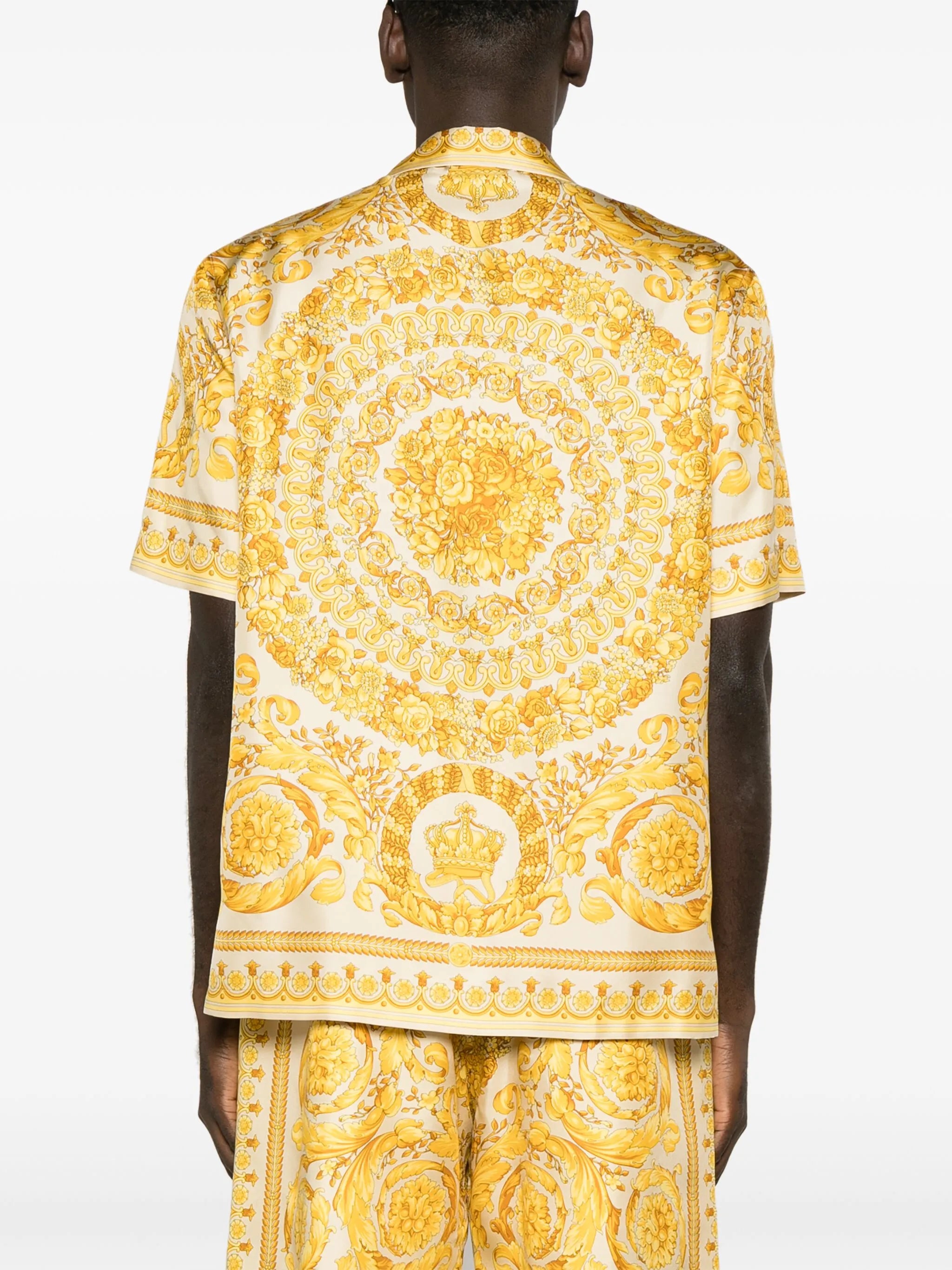 Barocco-print silk shirt