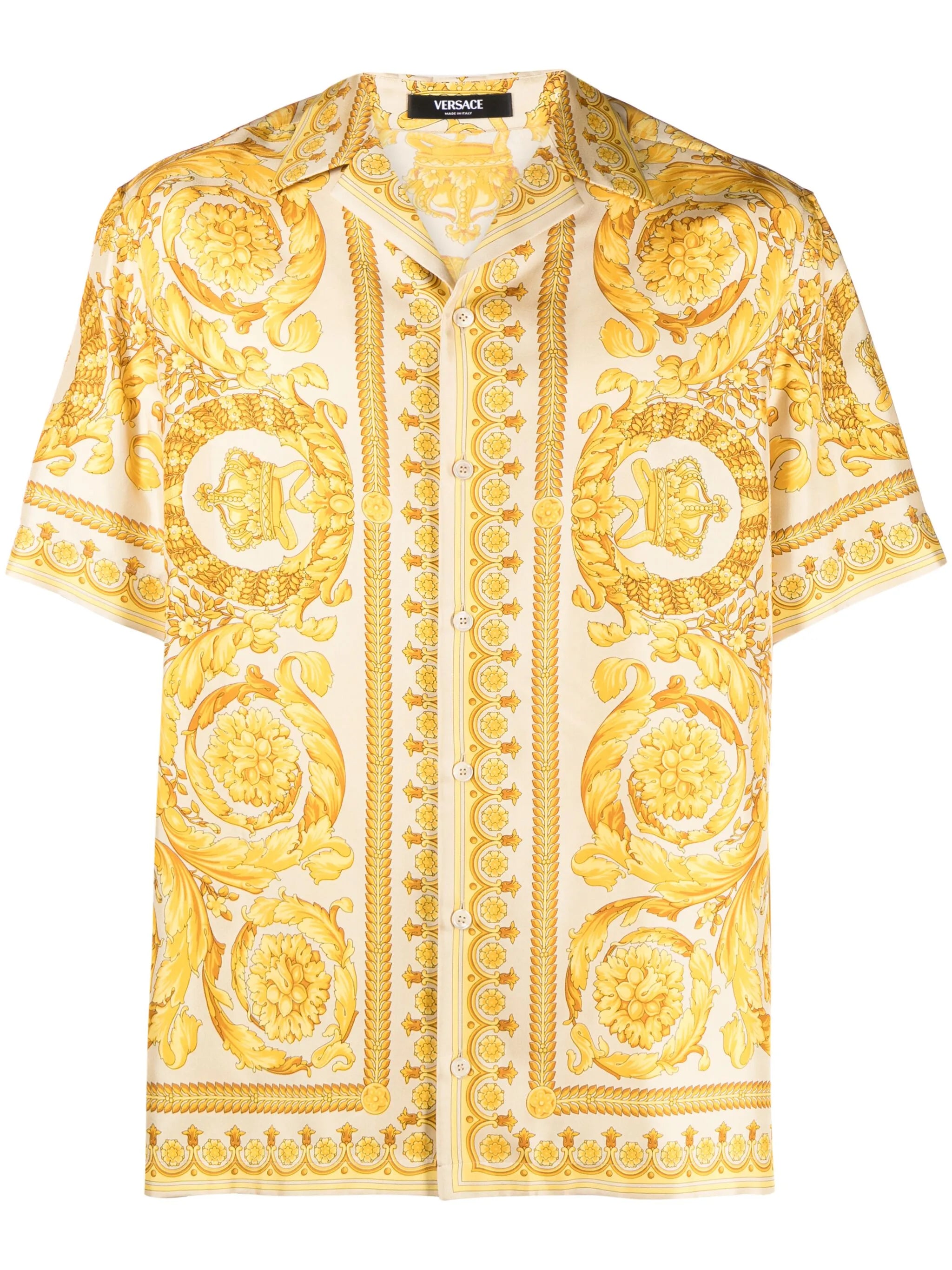 Barocco-print silk shirt