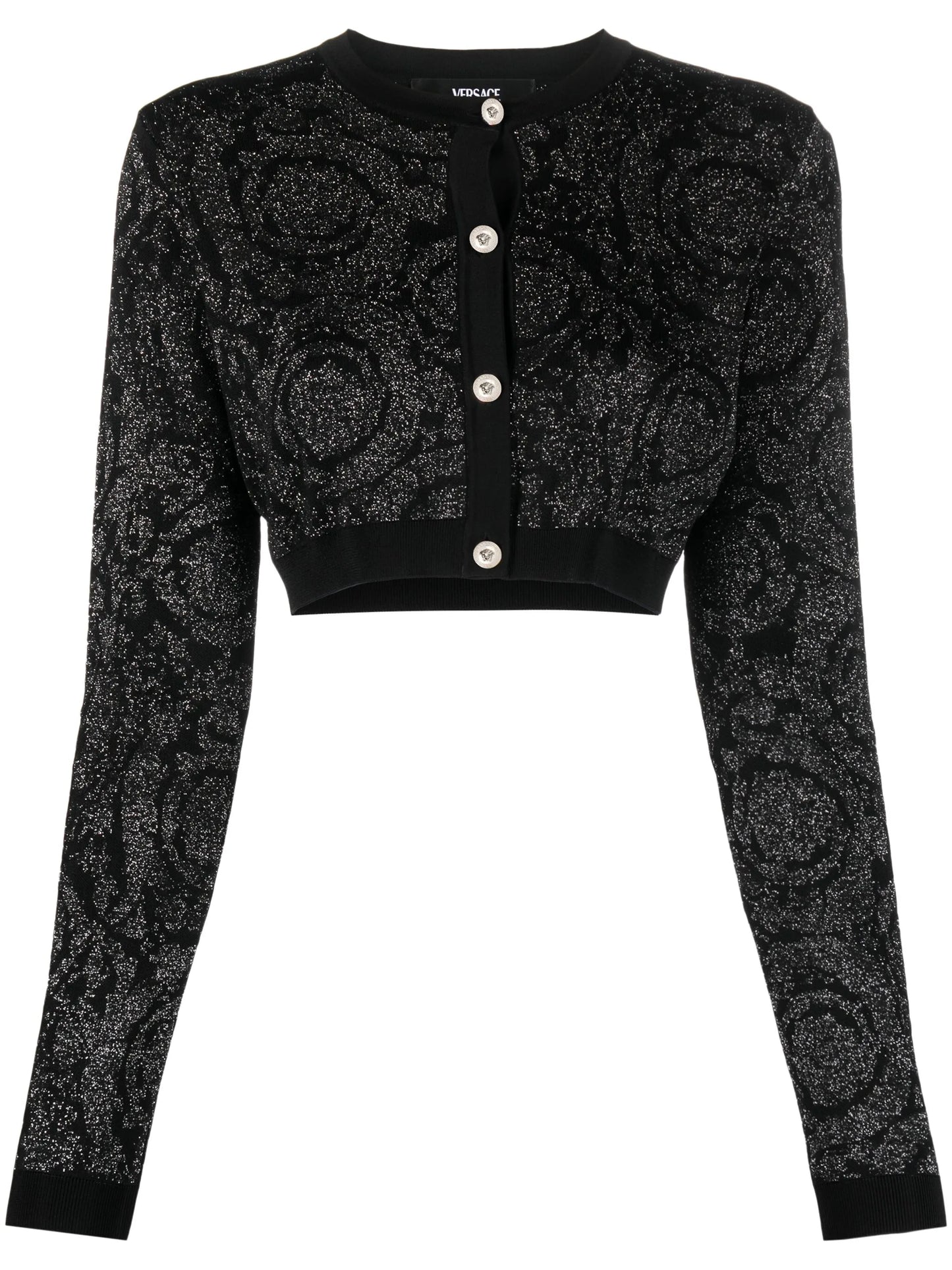 Barocco lurex cropped cardigan