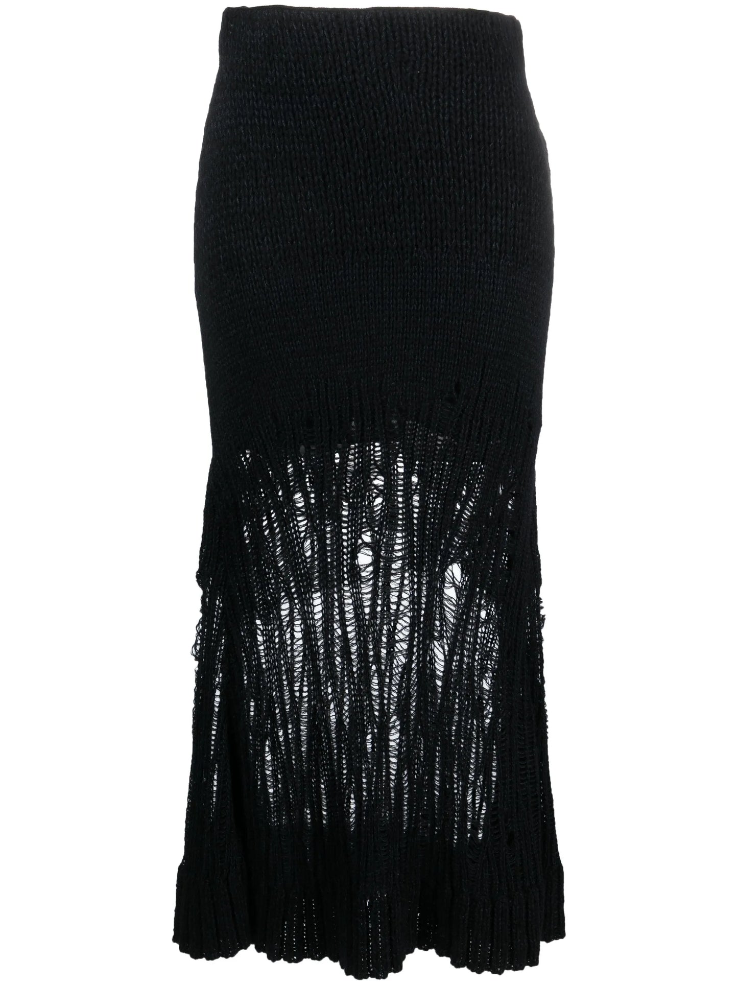 knitted flared long skirt