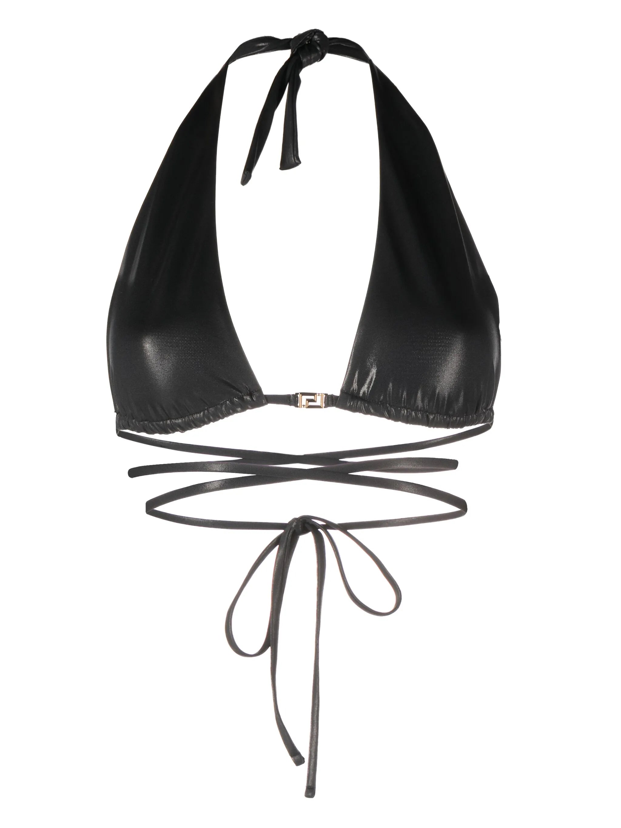 Greca-detailed triangle bikini top