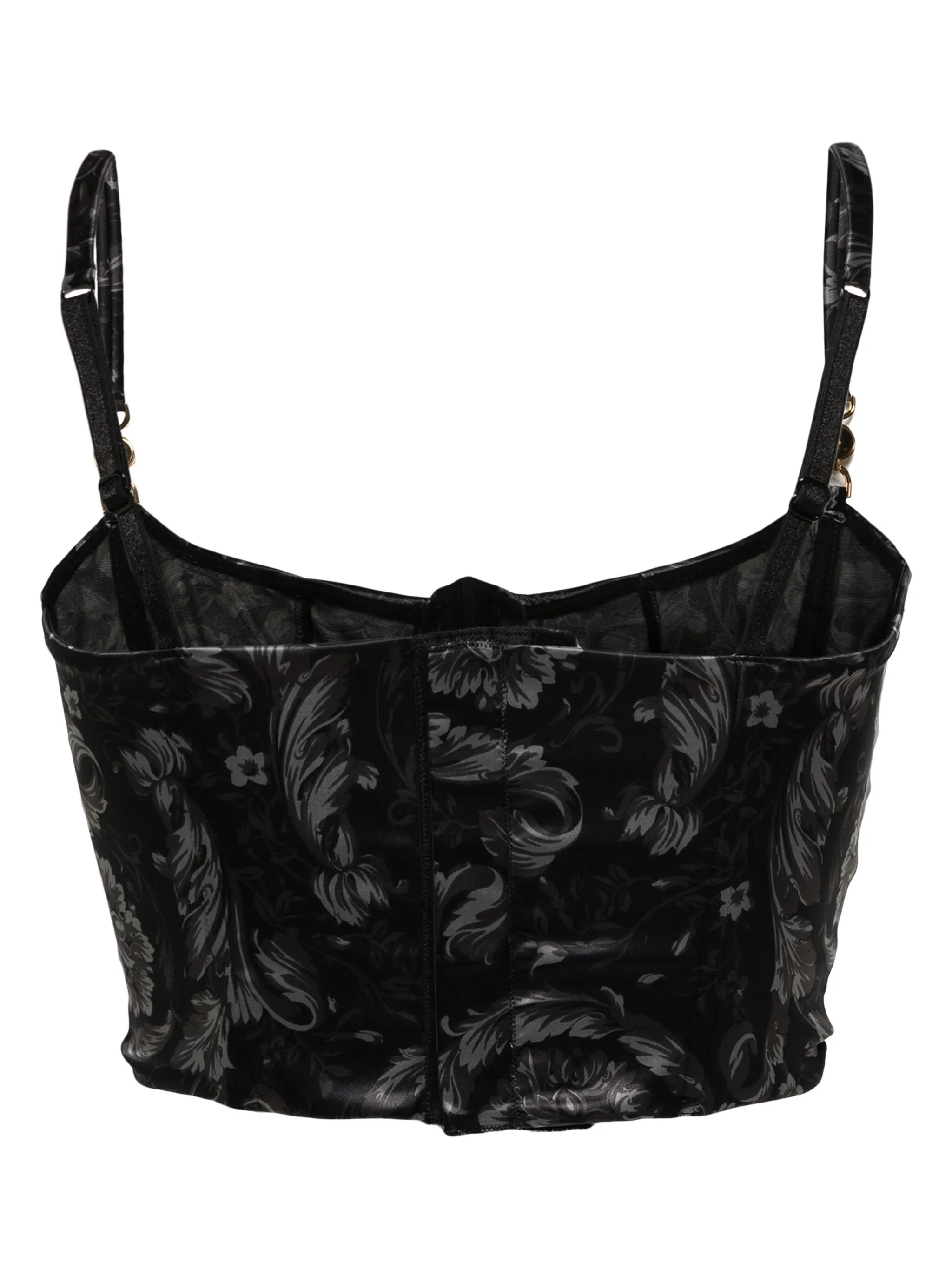 Barocco-print satin bustier top