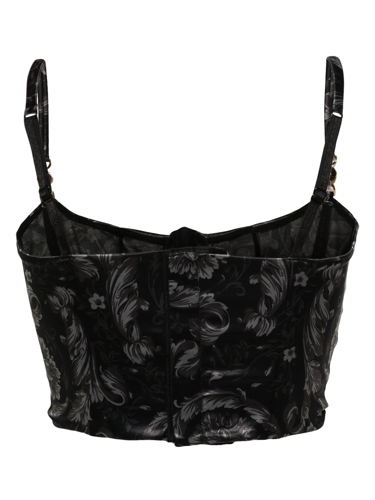 Barocco-print satin bustier top