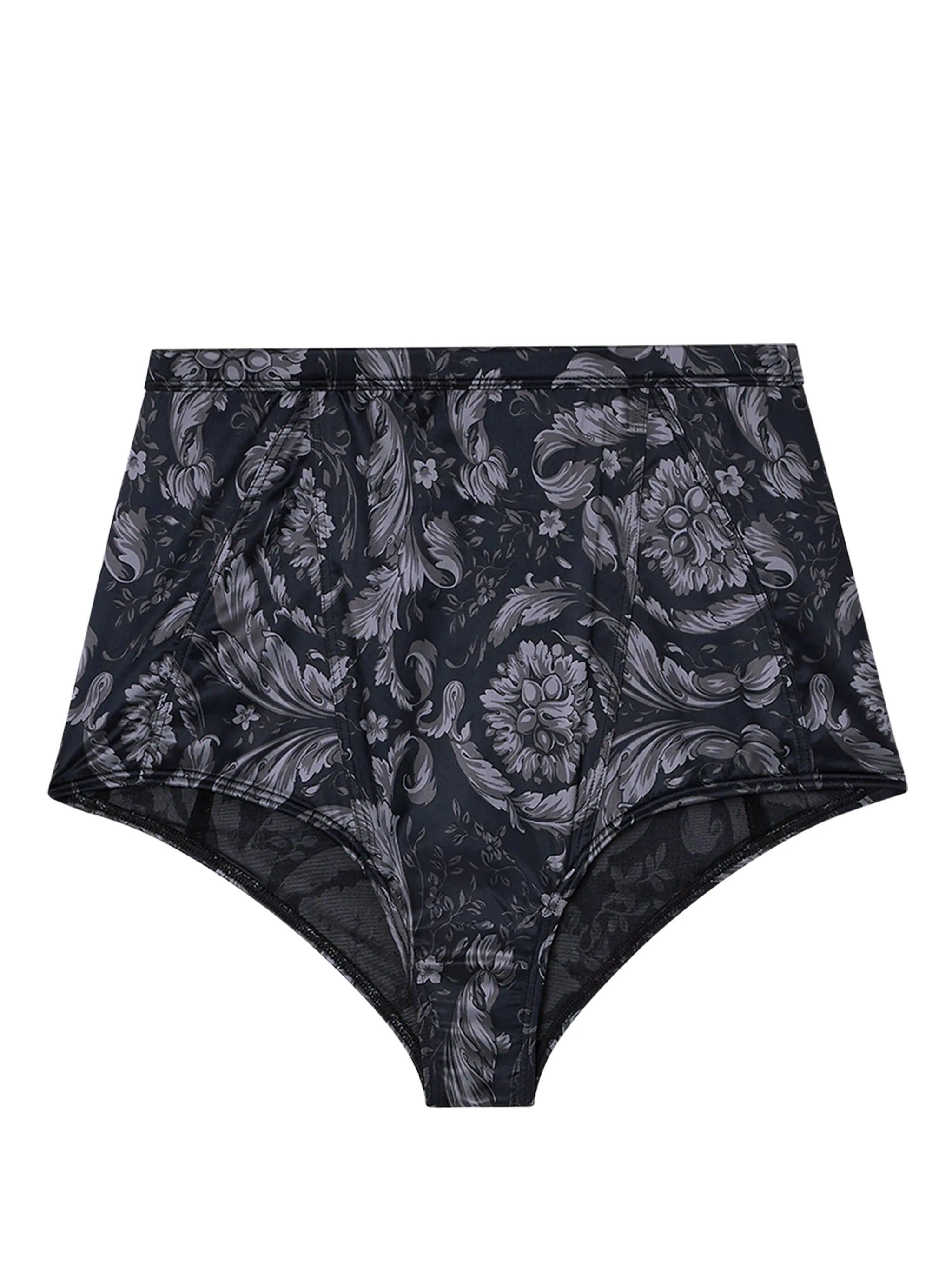 Barroco-print high-waist briefs
