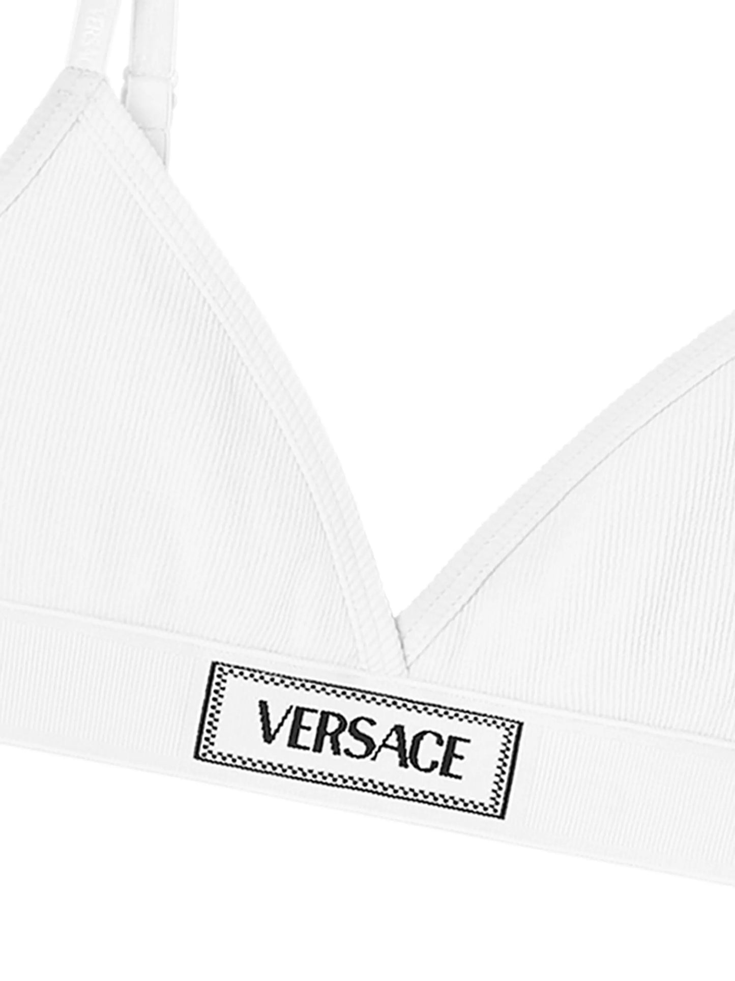 logo-patch cotton-blend bra