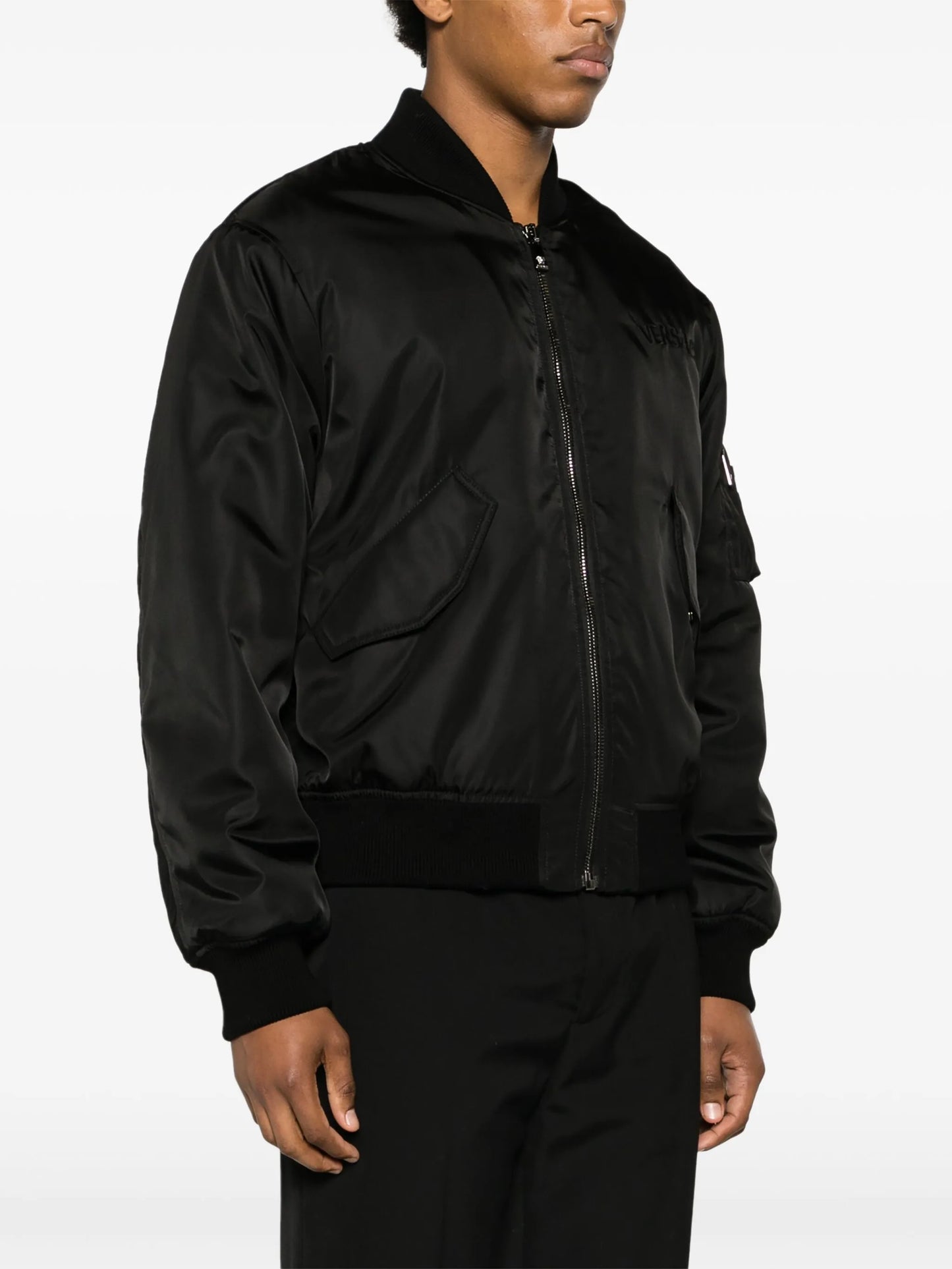 logo-embroidered bomber jacket