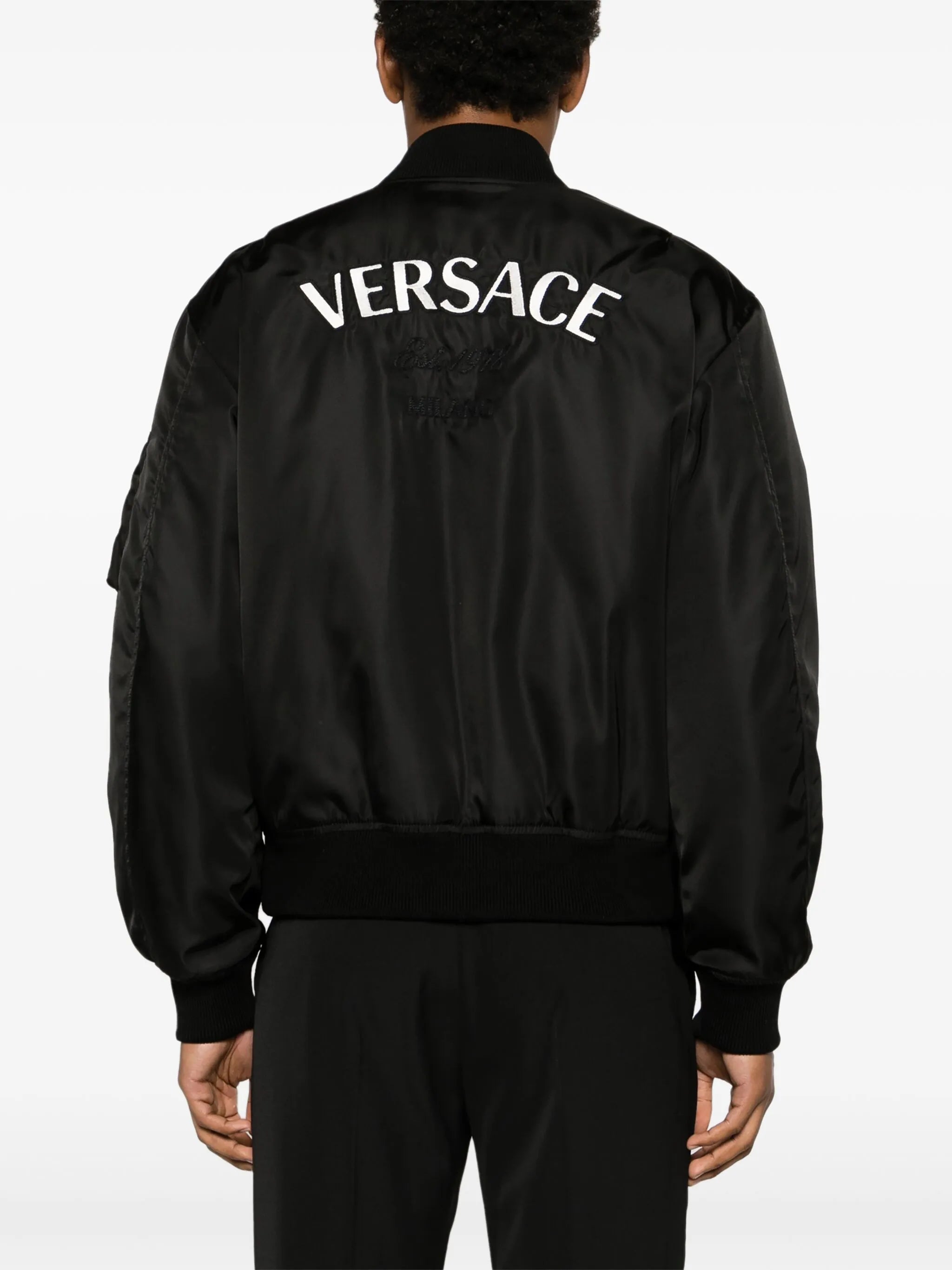 logo-embroidered bomber jacket
