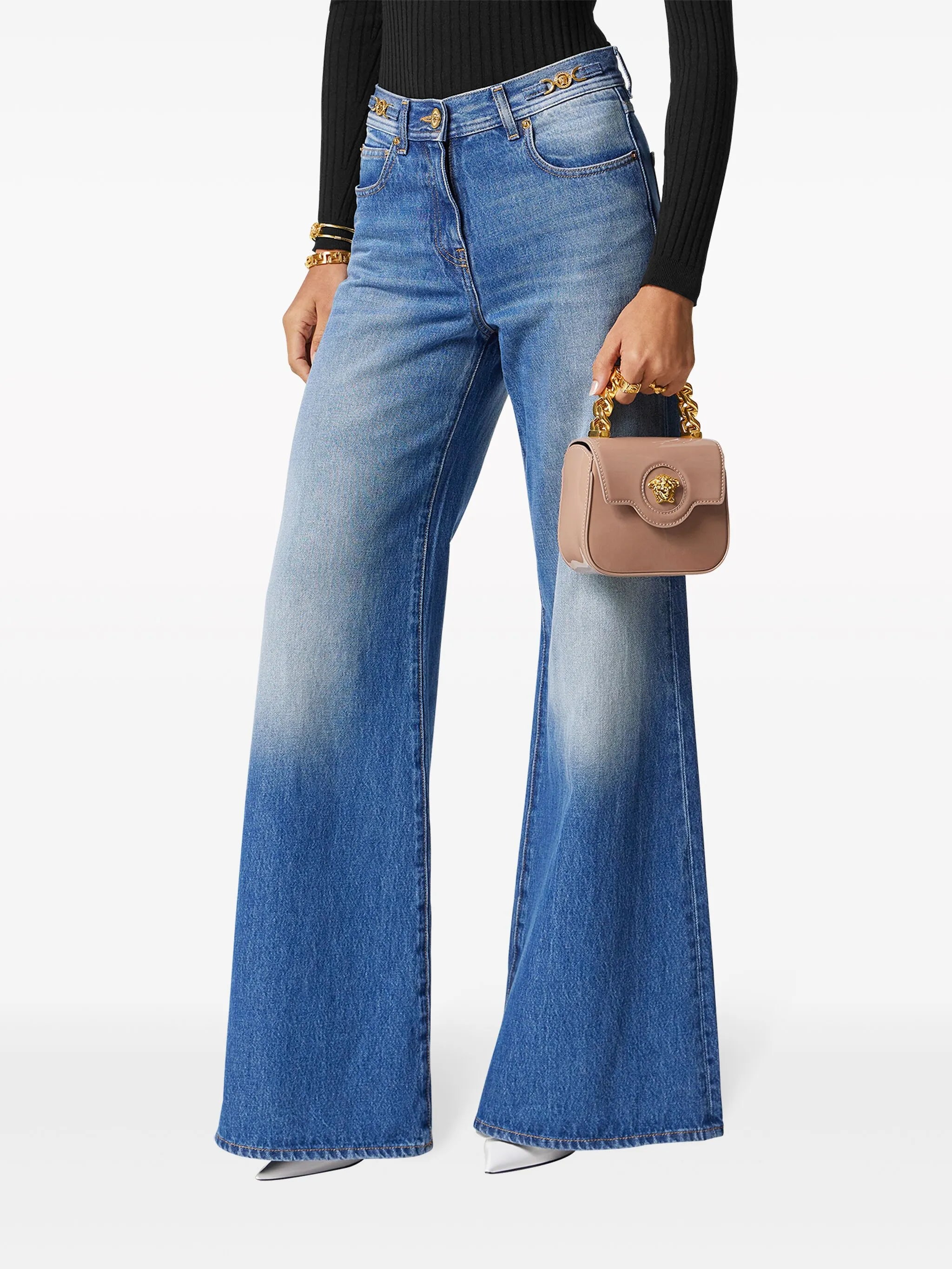 La Medusa patent-finish mini bag