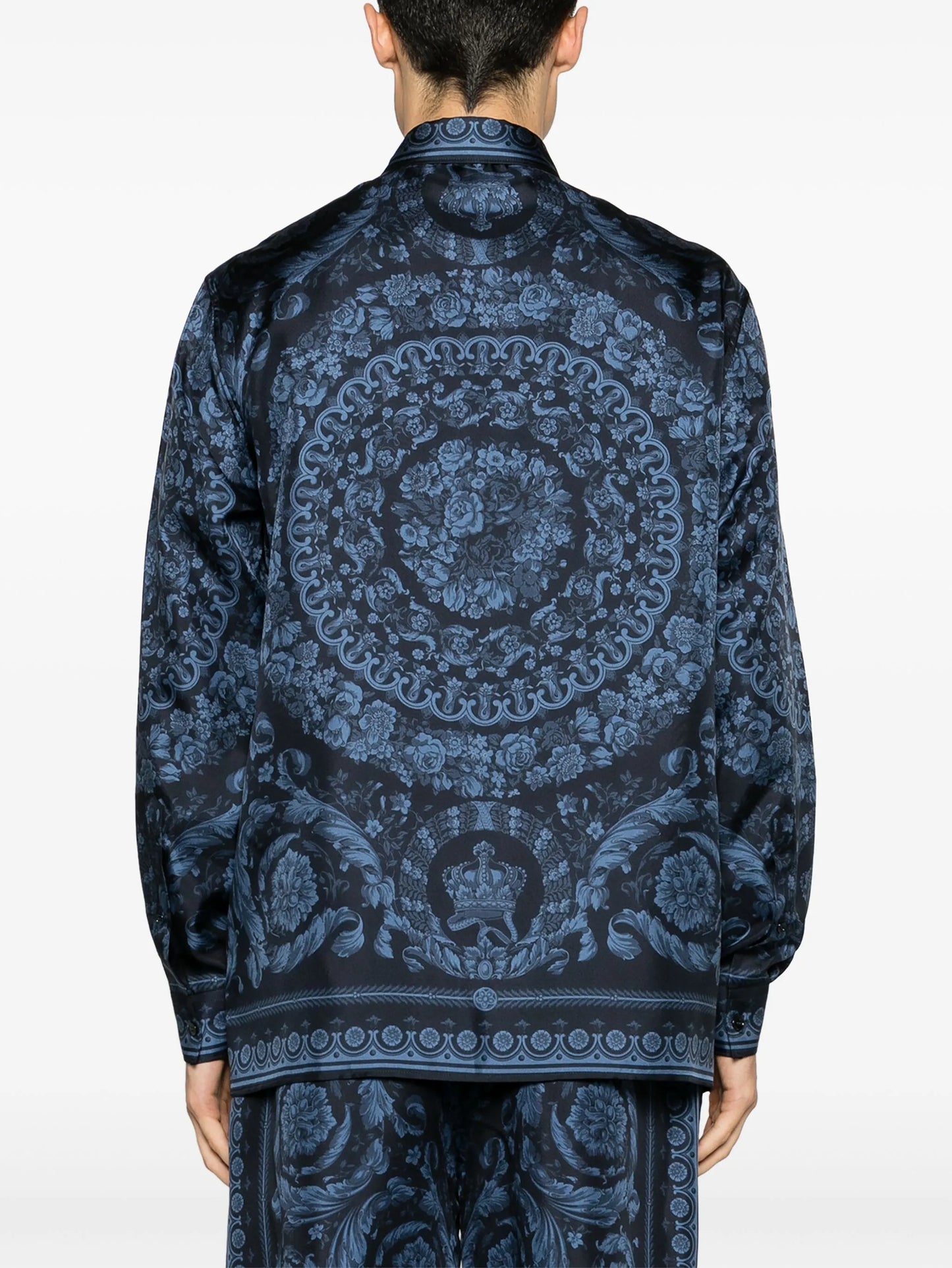 Barroco-print silk shirt