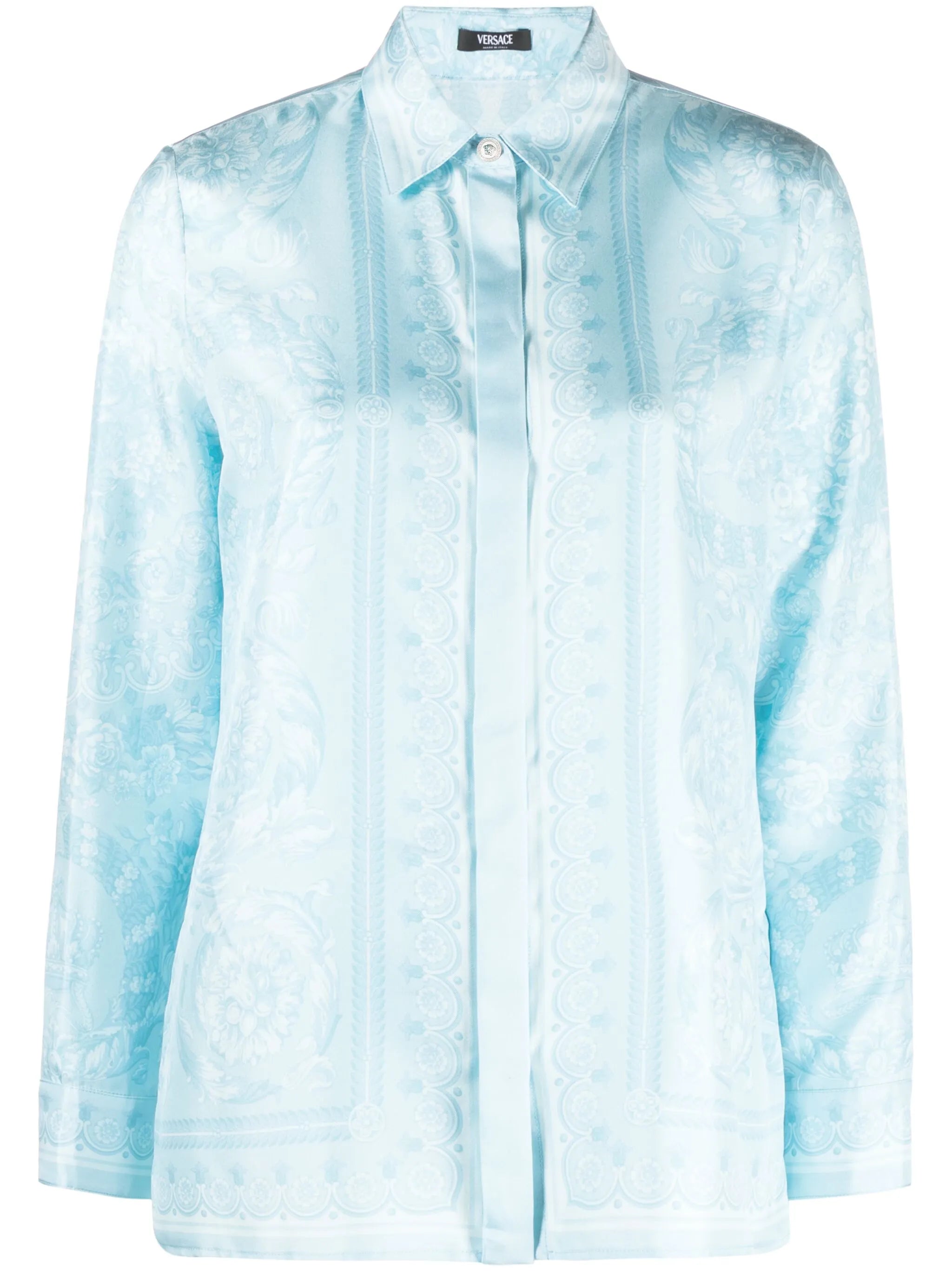 Barocco-print silk shirt
