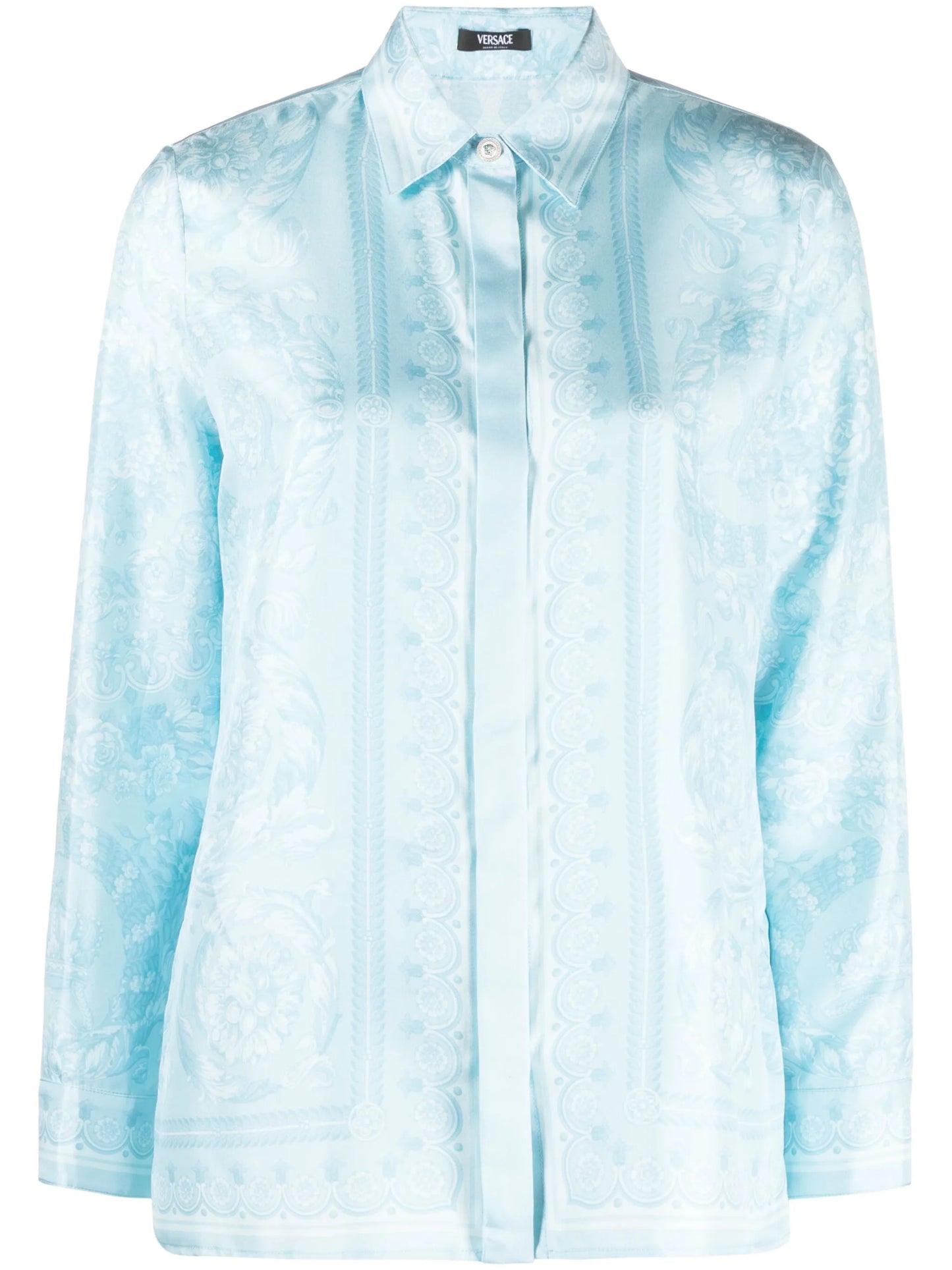 Barocco-print silk shirt