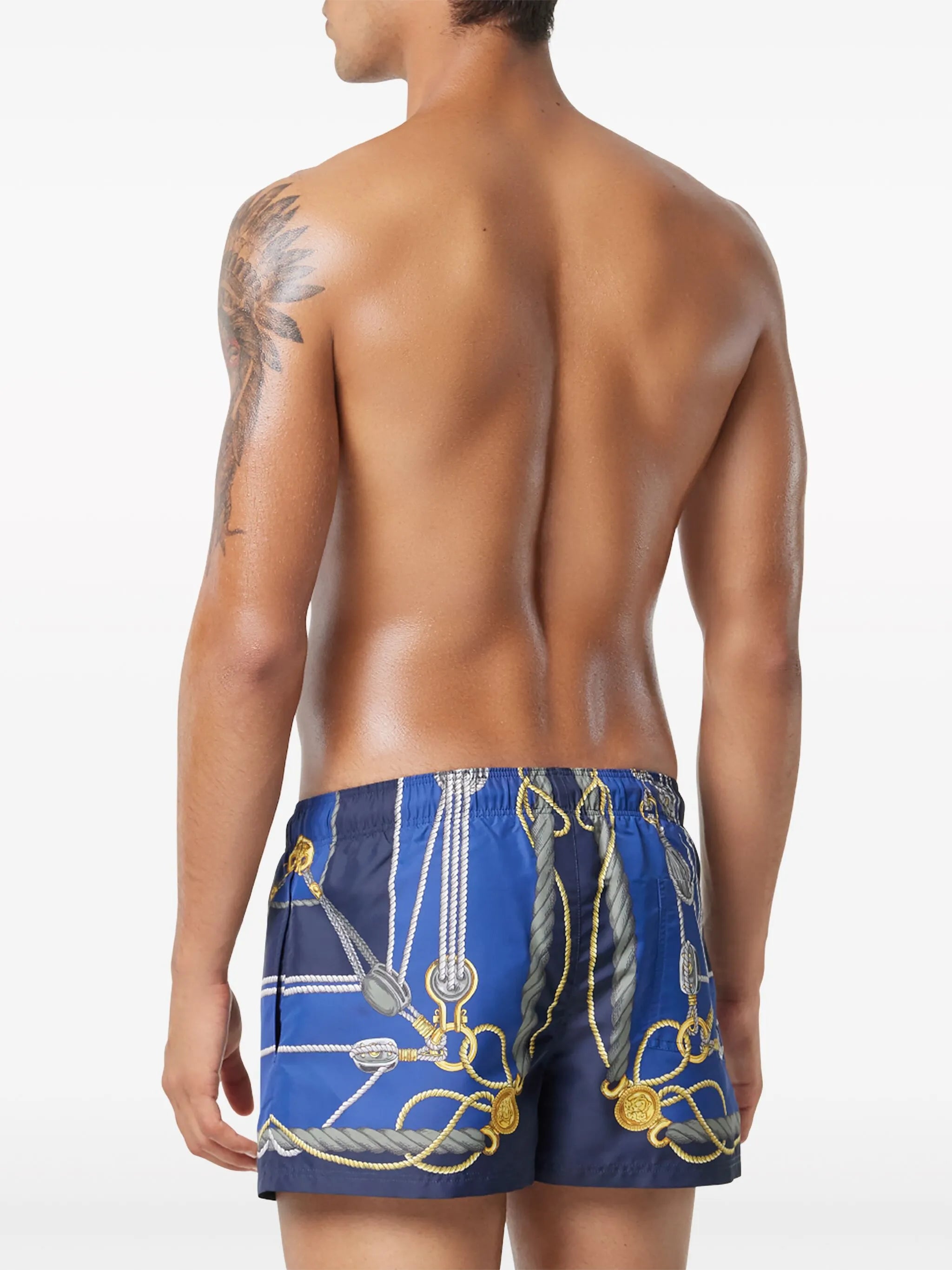 Nautical graphic-print swim shorts