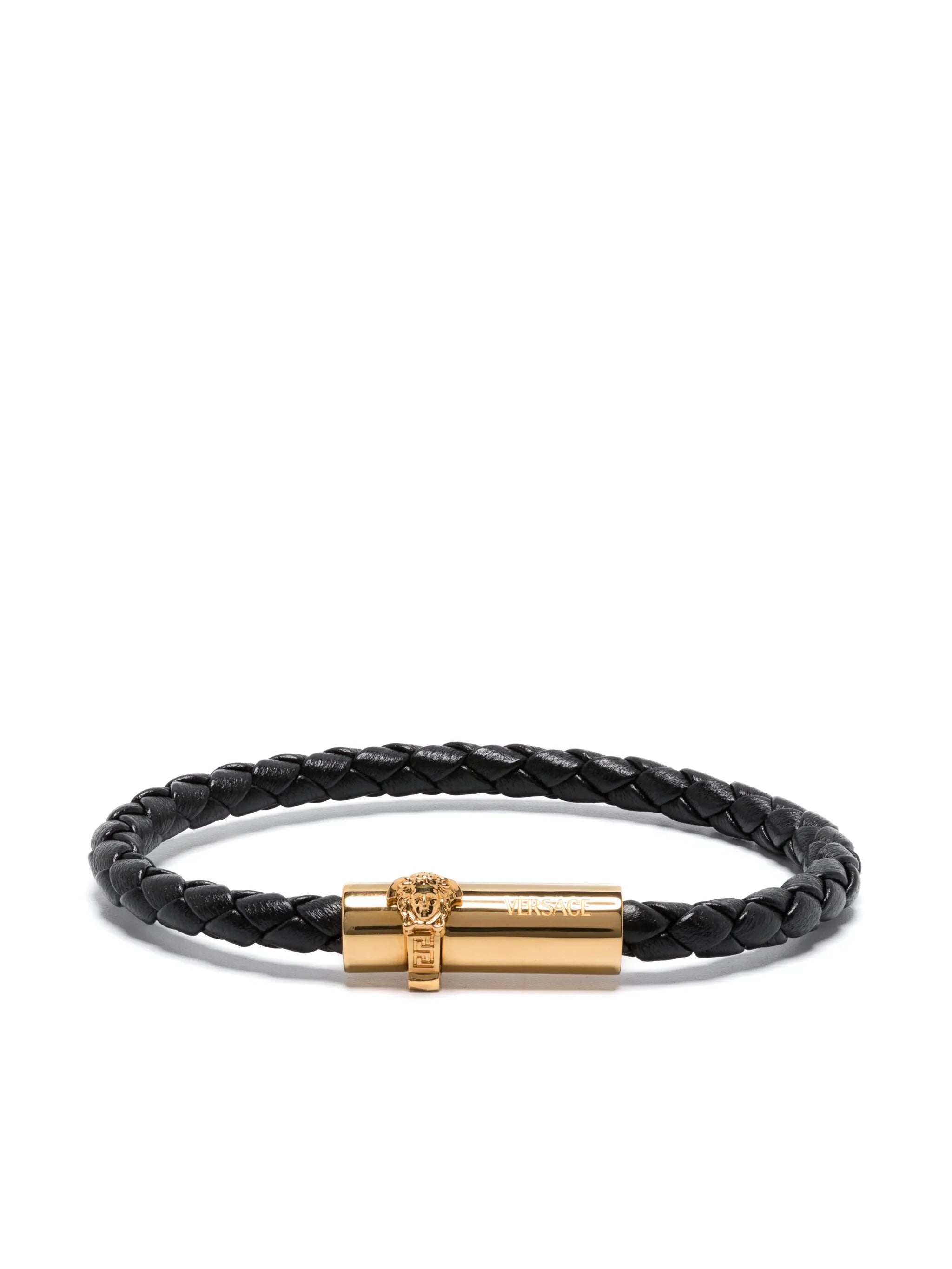 Medusa breided-leather bracelet
