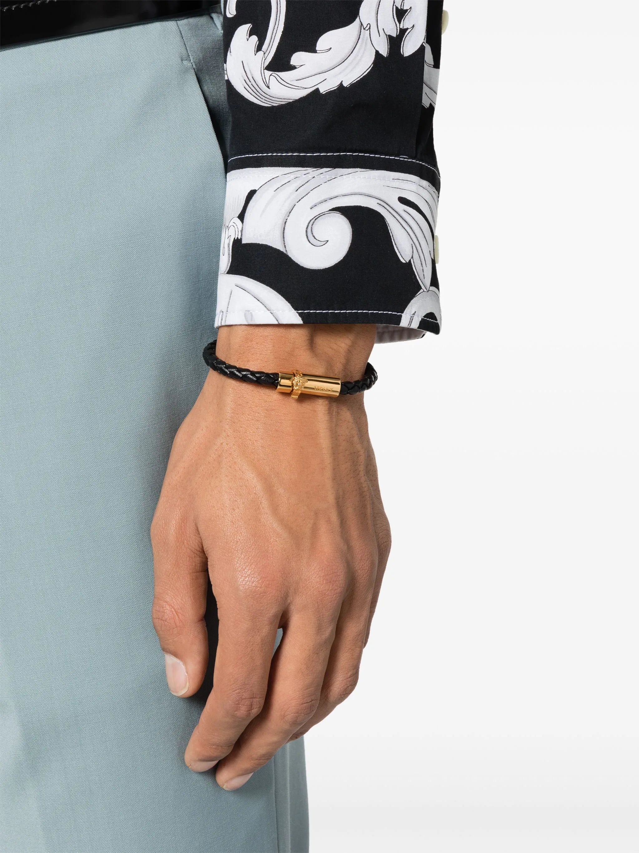 Medusa breided-leather bracelet