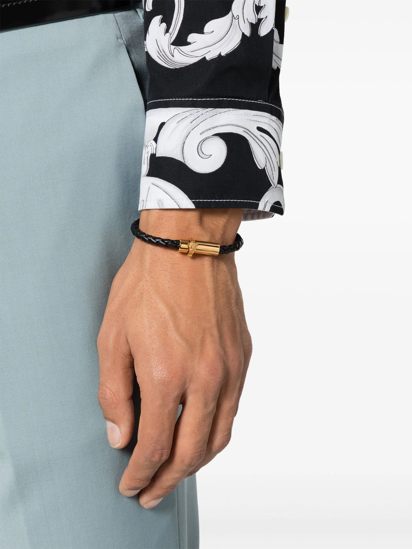 Medusa breided-leather bracelet