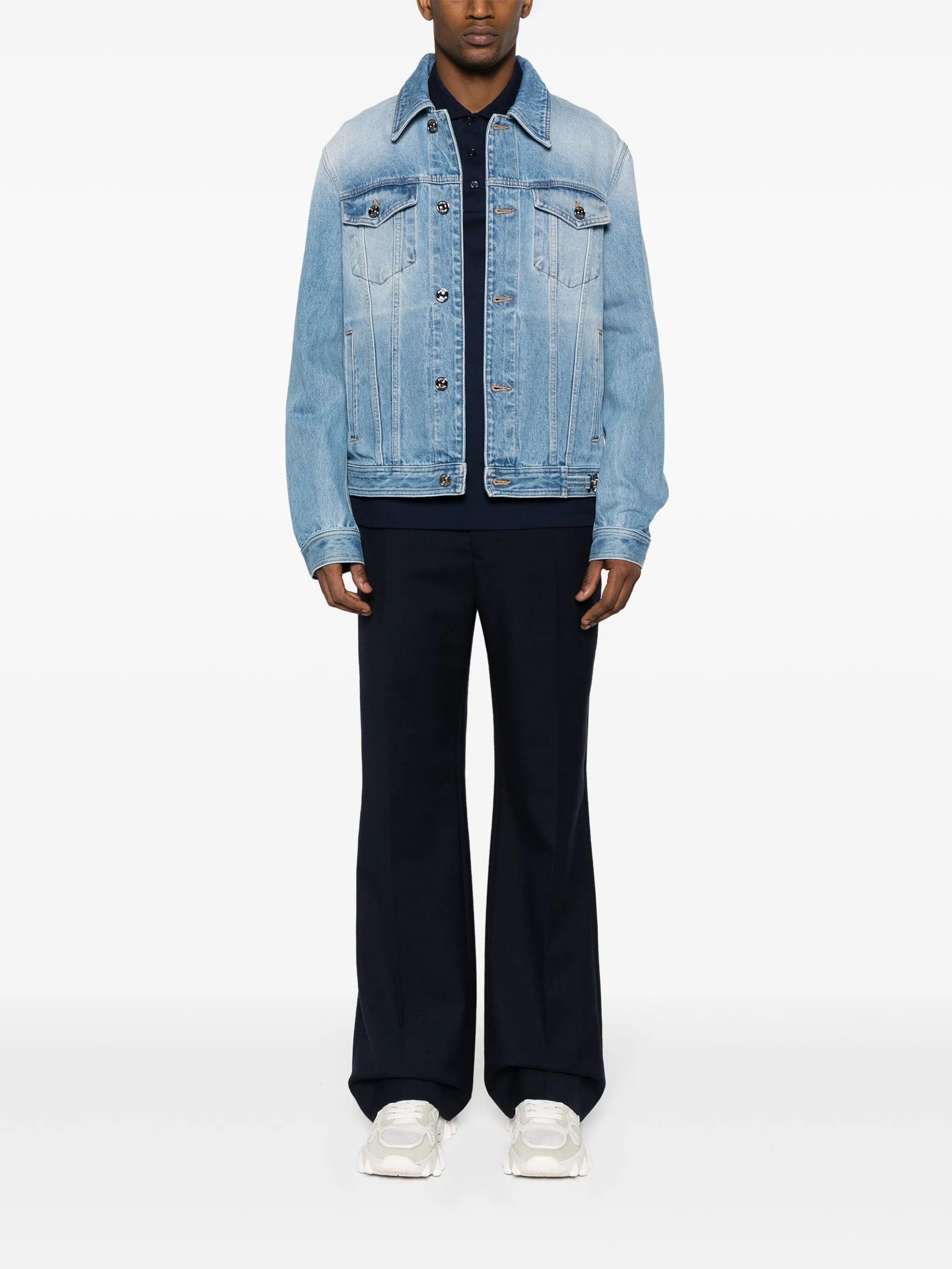 Medusa Biggie-embellished denim jacket
