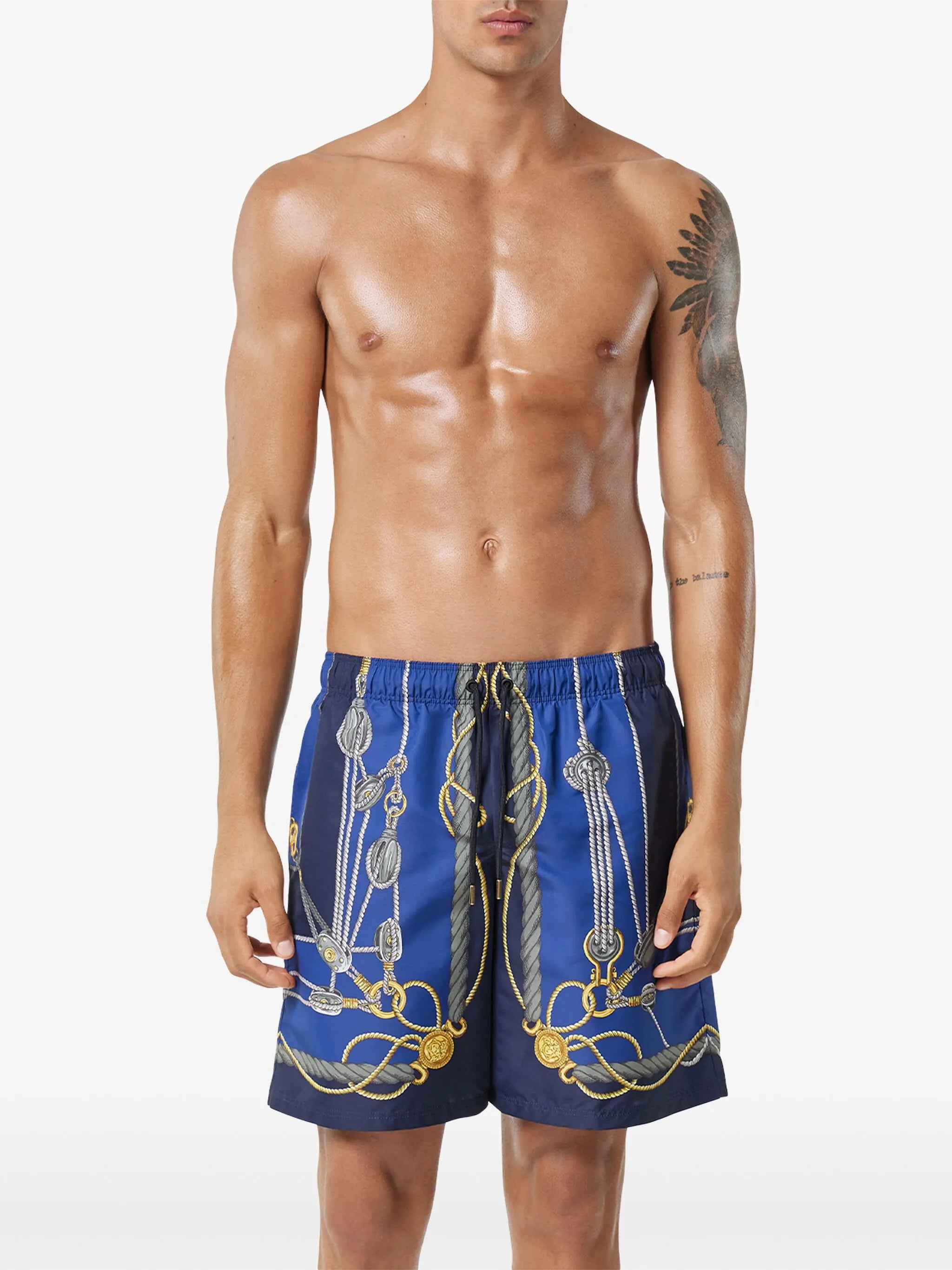 Versace Nautical-print swim shorts