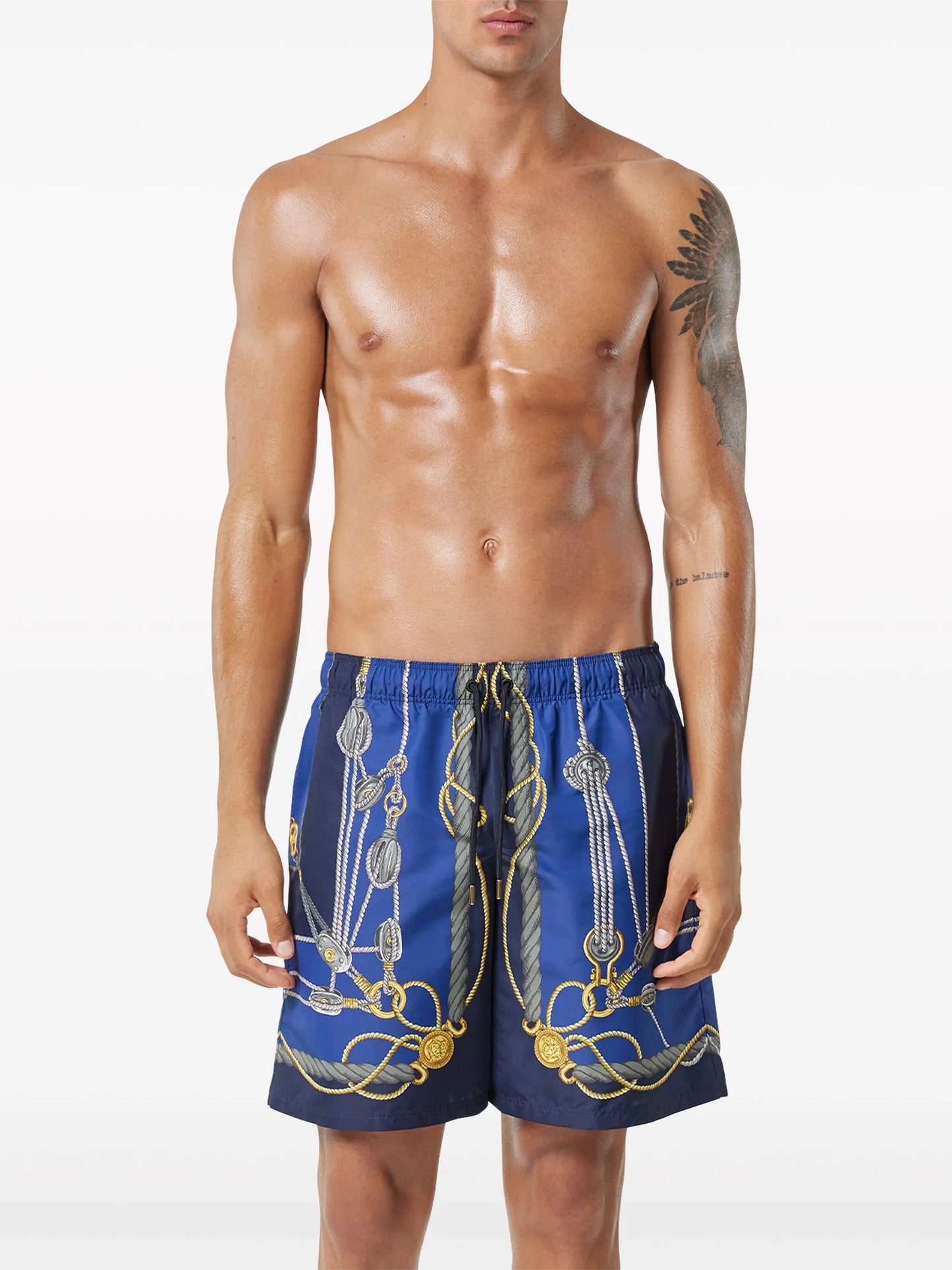Versace Nautical-print swim shorts