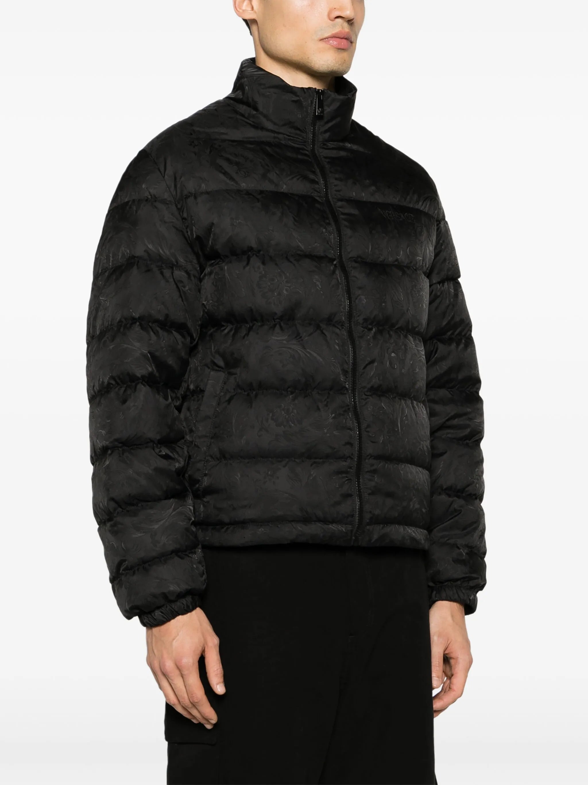Barocco-print padded jacket
