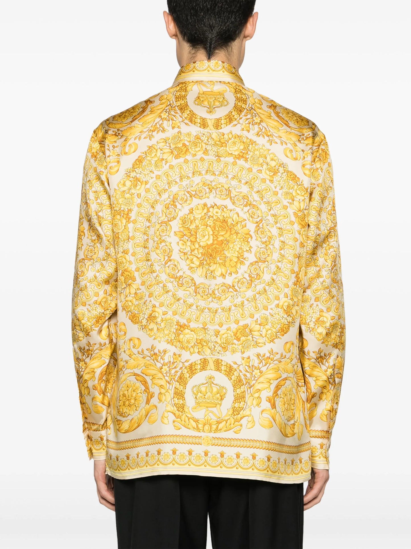 Barocco-print silk shirt