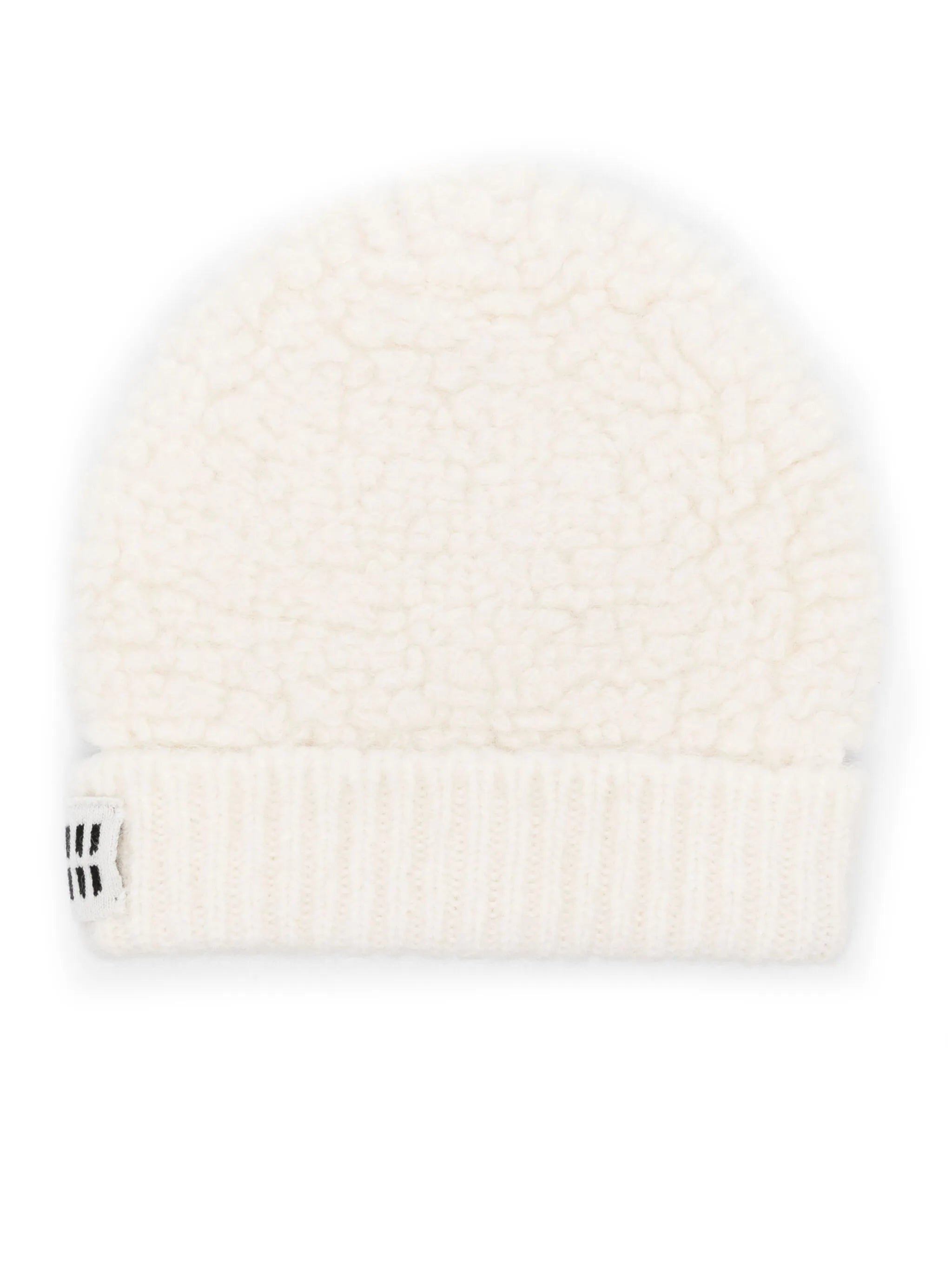 logo-patch shearling beanie