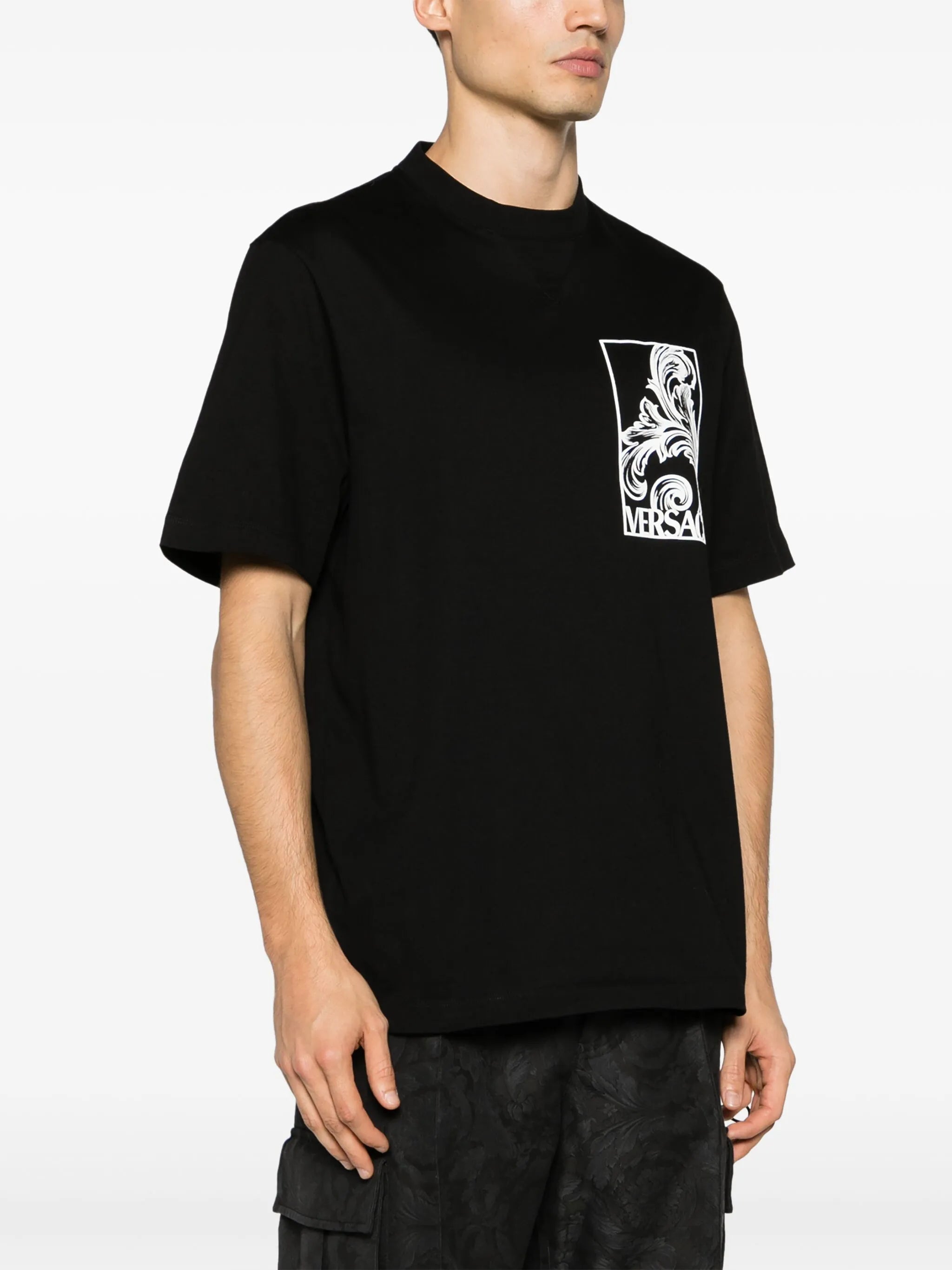 Palmette-print cotton T-shirt