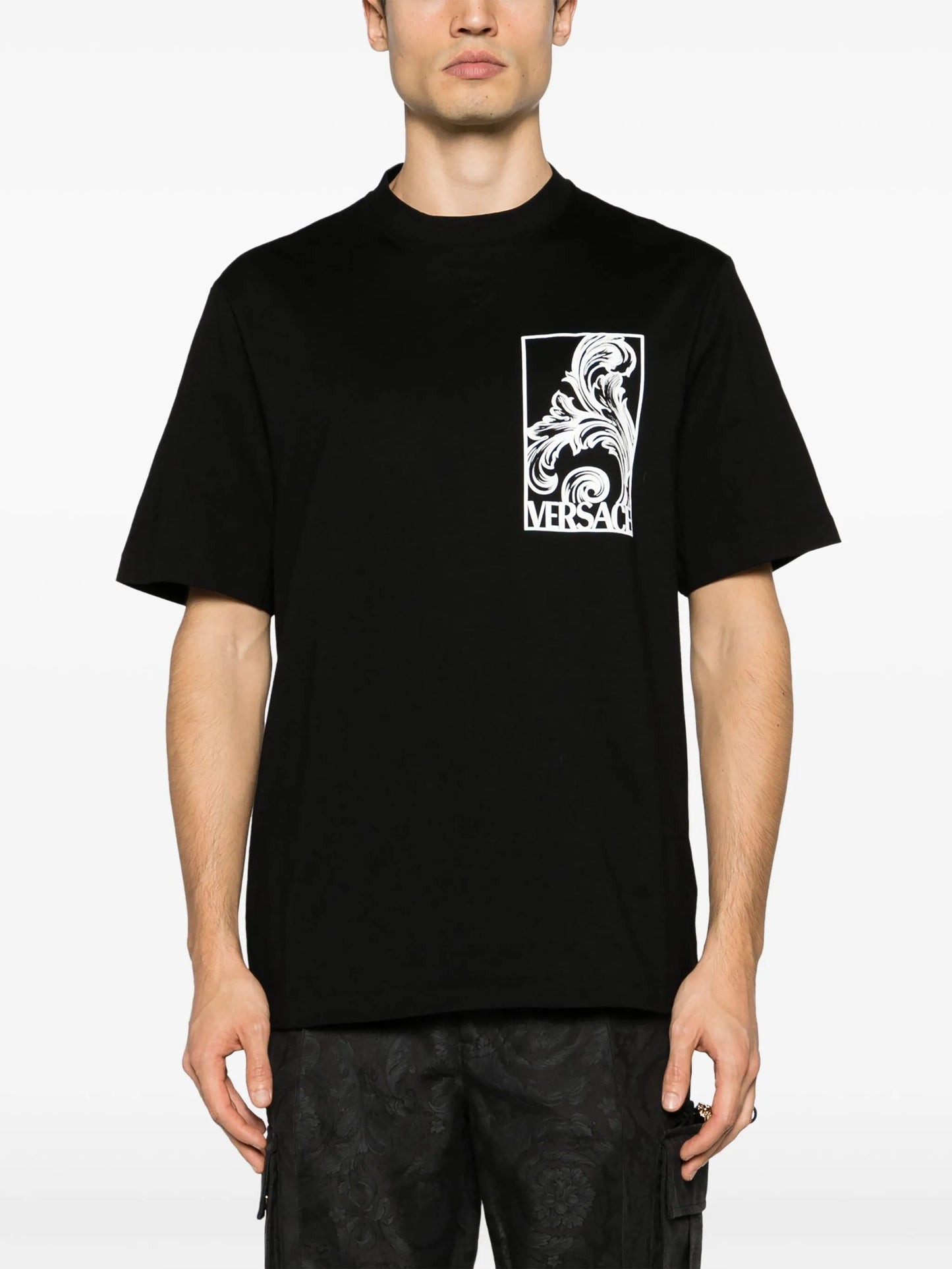 Palmette-print cotton T-shirt