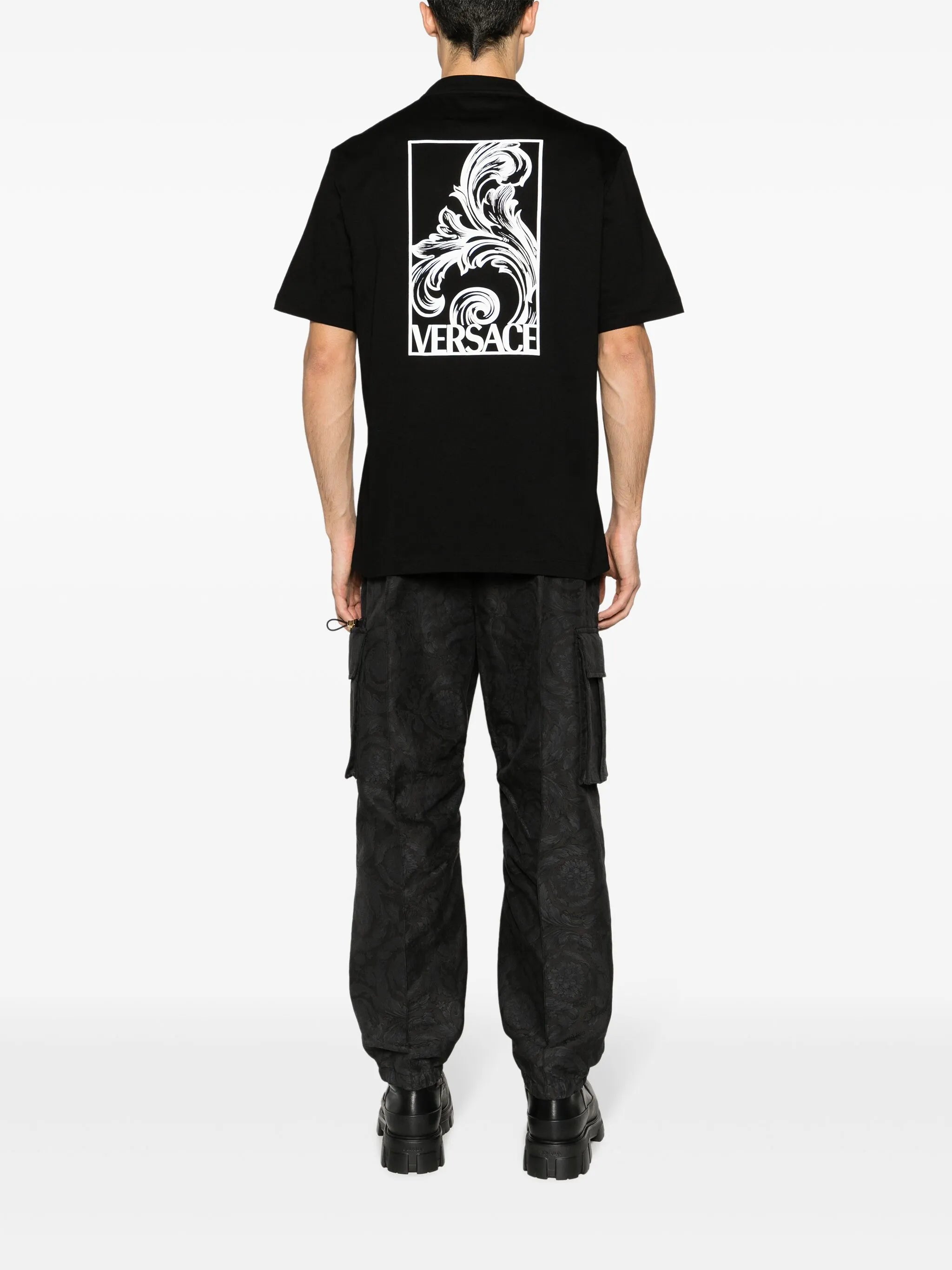 Palmette-print cotton T-shirt
