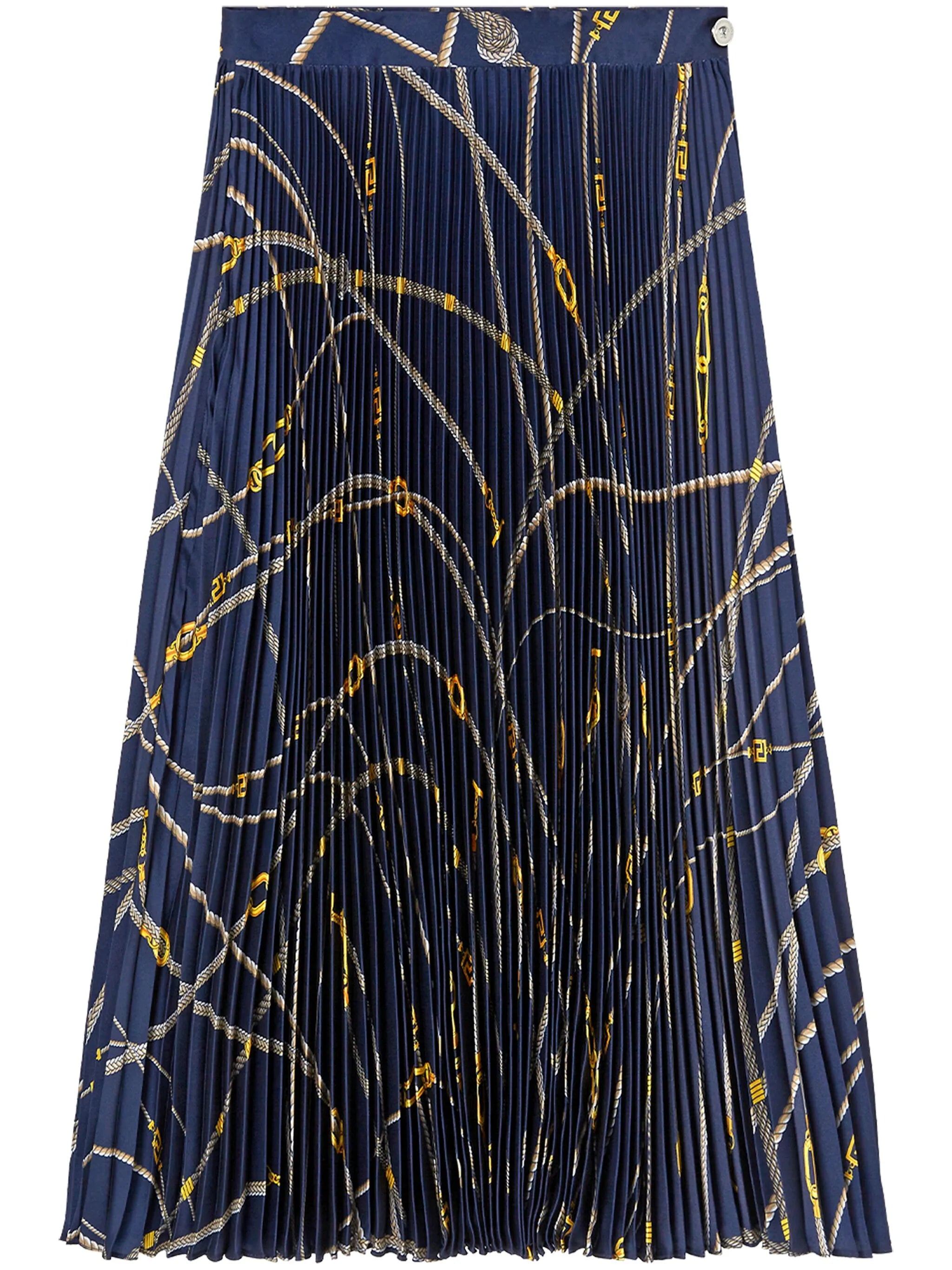 Greca Nautical-print pleated skirt