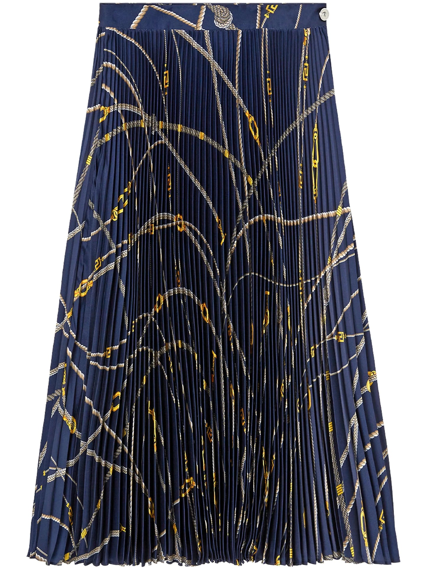Greca Nautical-print pleated skirt