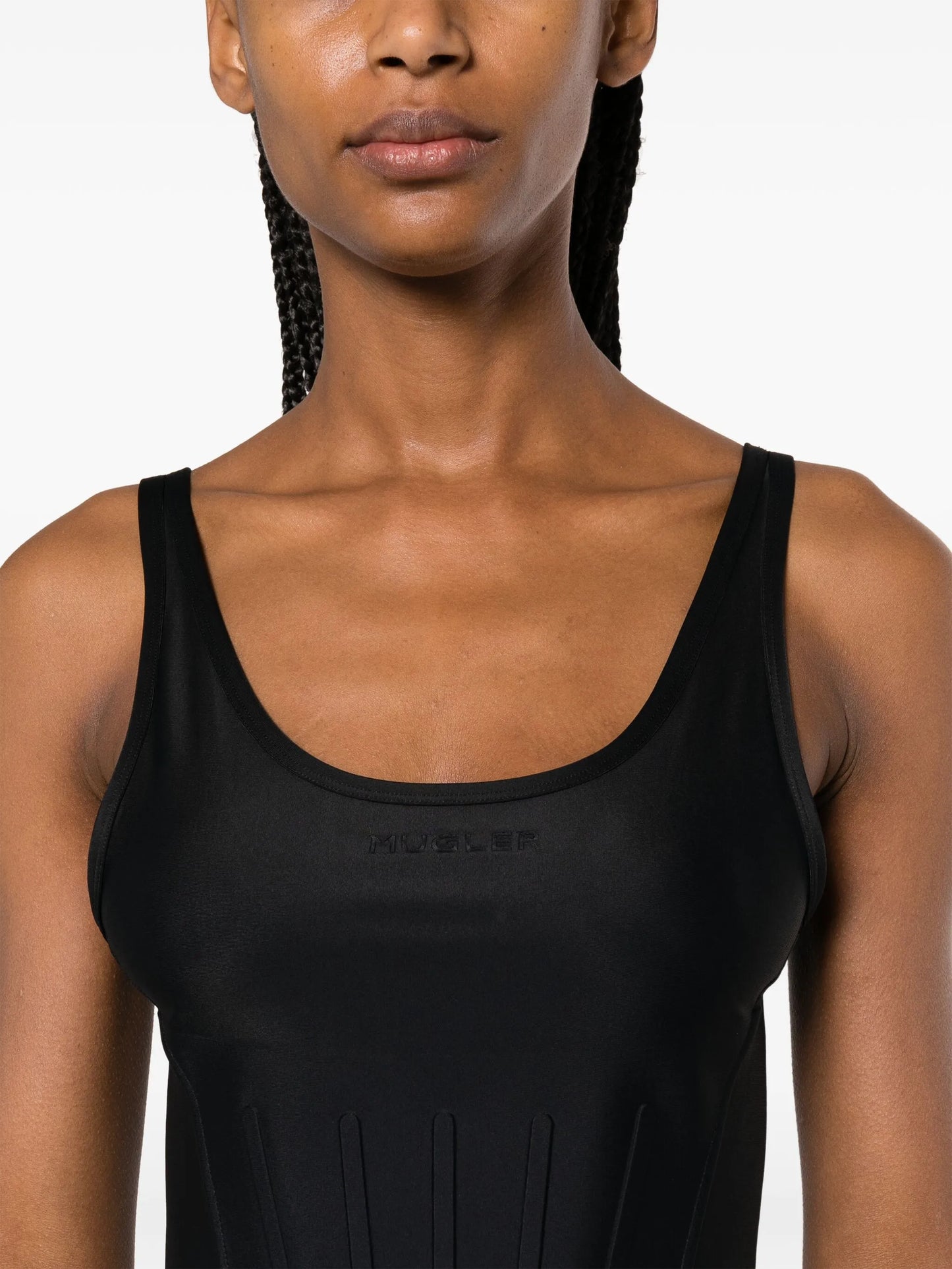 boned scoop-neck tank top