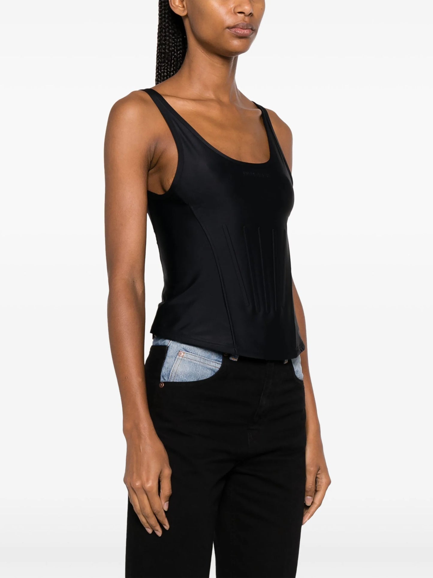 boned scoop-neck tank top