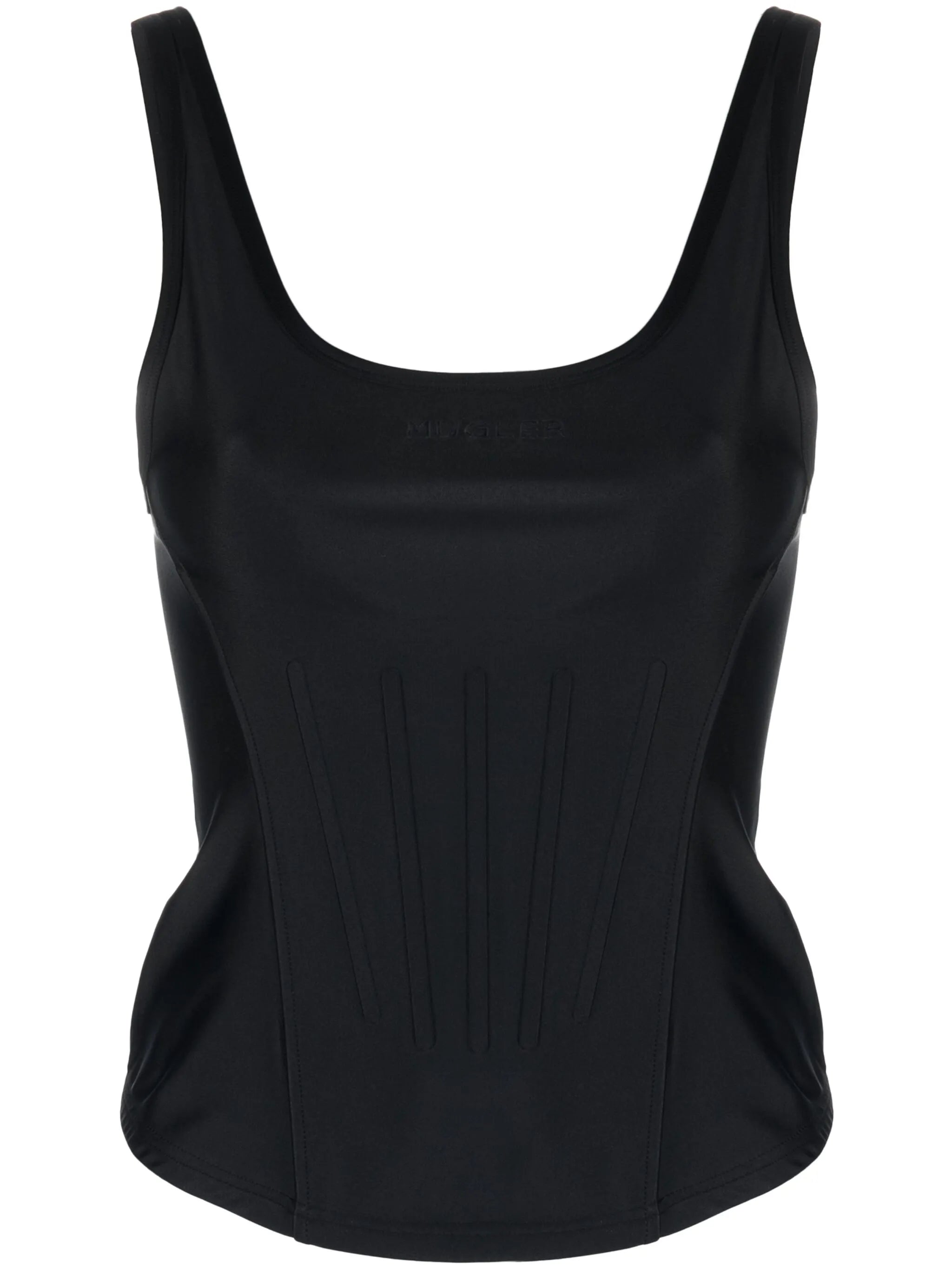 boned scoop-neck tank top