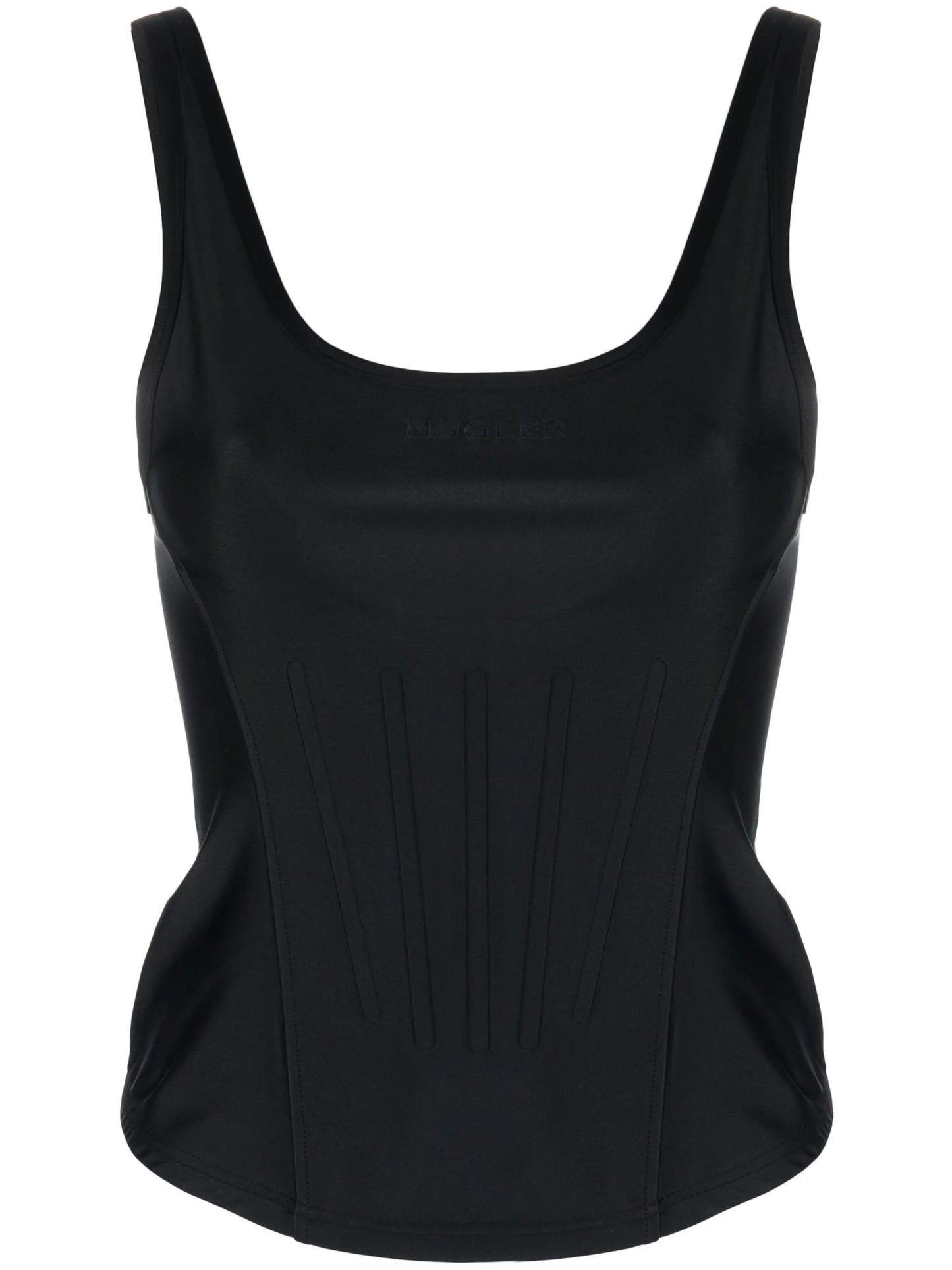 boned scoop-neck tank top