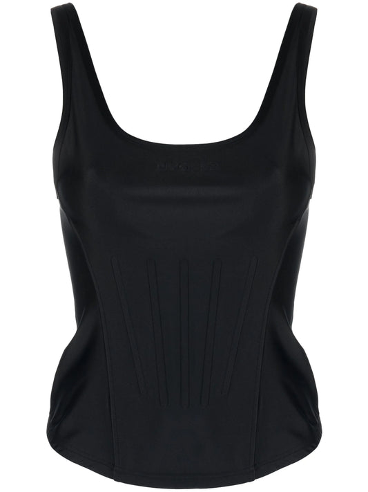 boned scoop-neck tank top