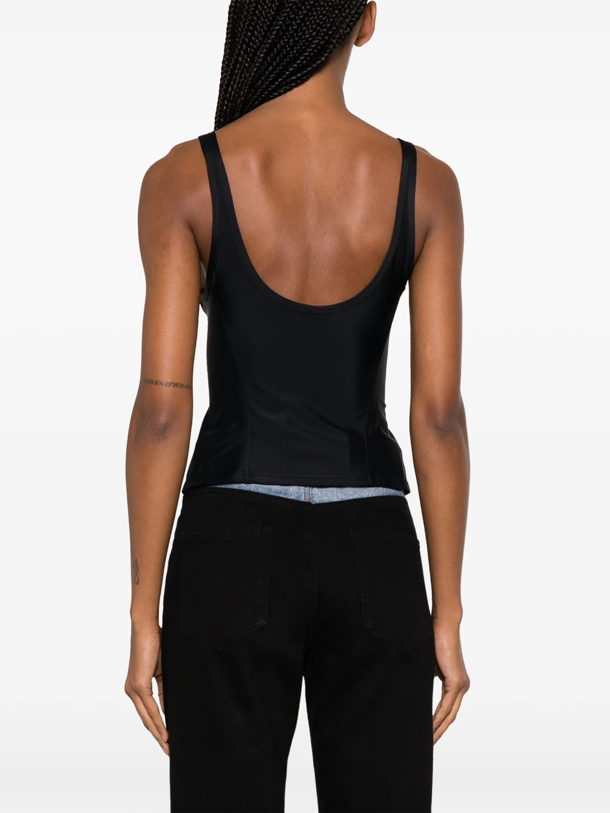 boned scoop-neck tank top