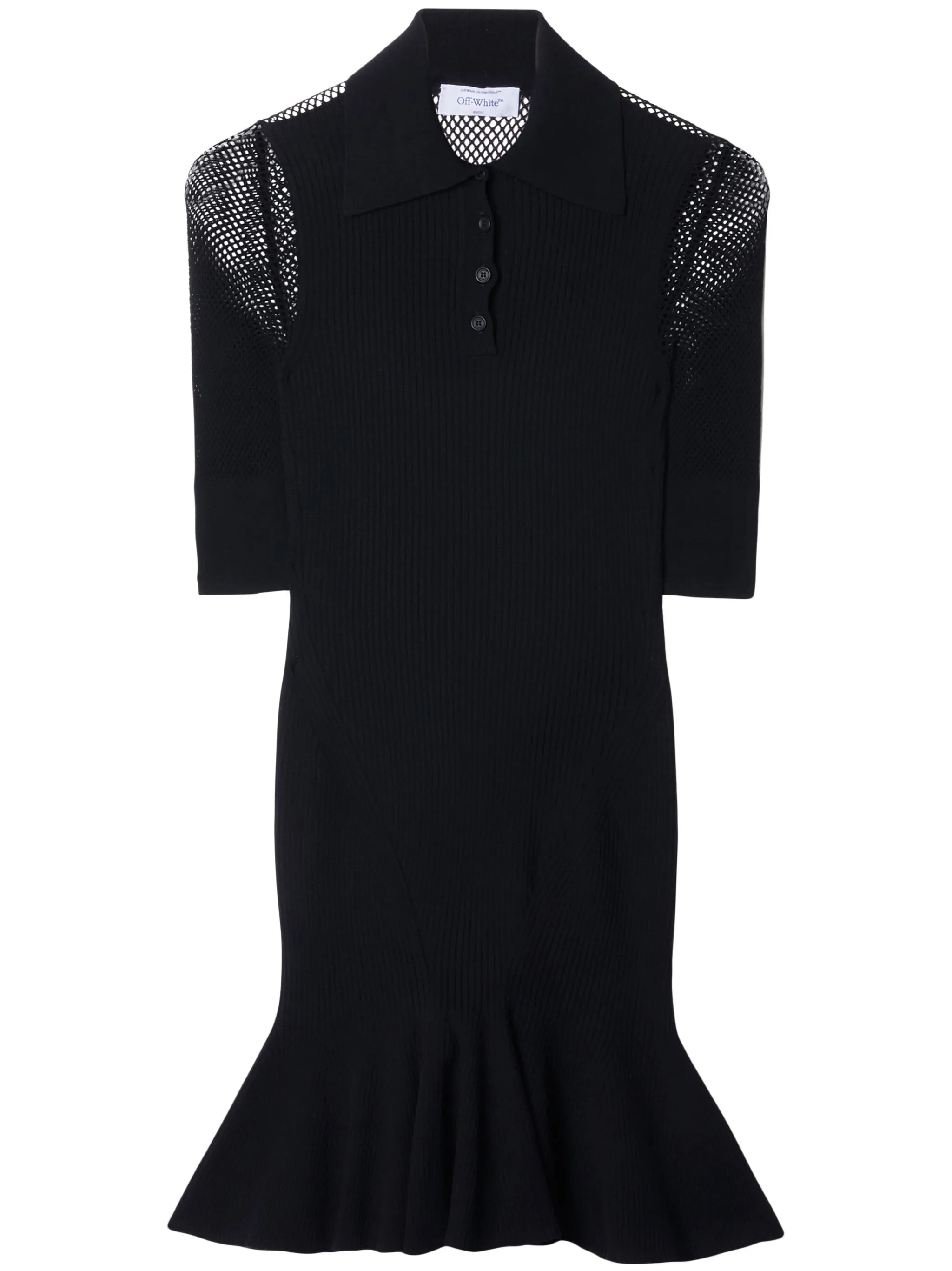 Arrow half-sleeve fishnet minidress