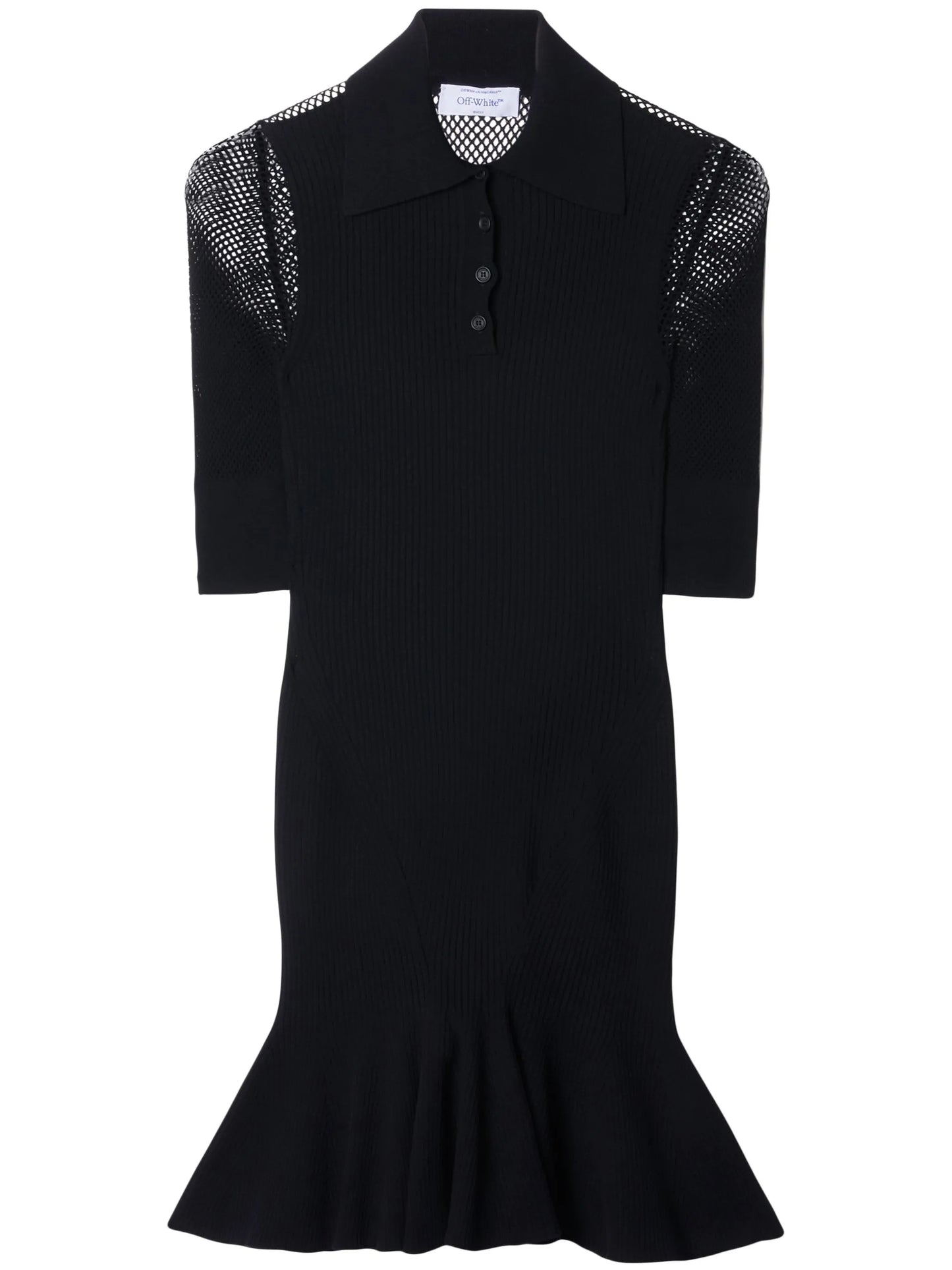 Arrow half-sleeve fishnet minidress